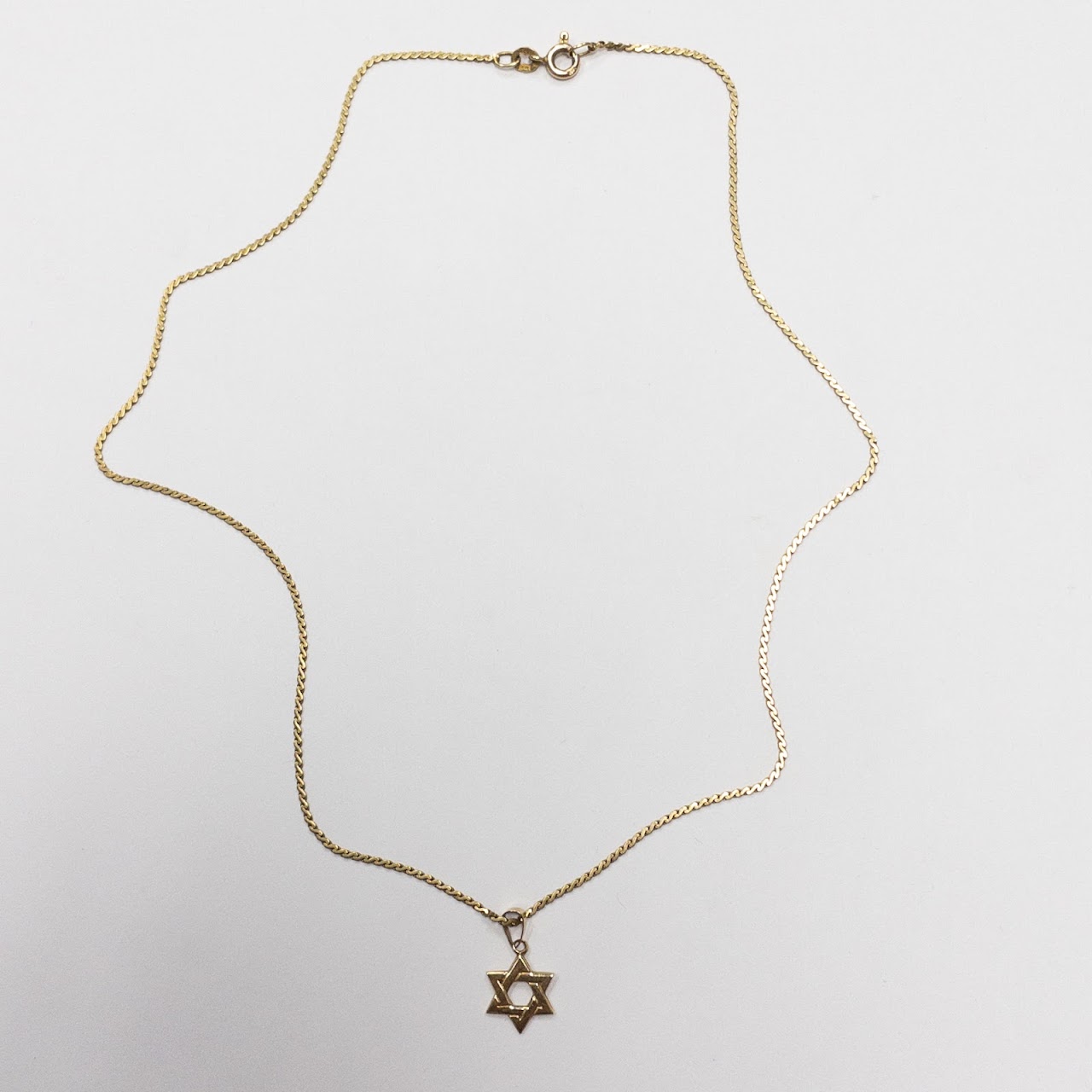 14K Gold Star of David Pendant