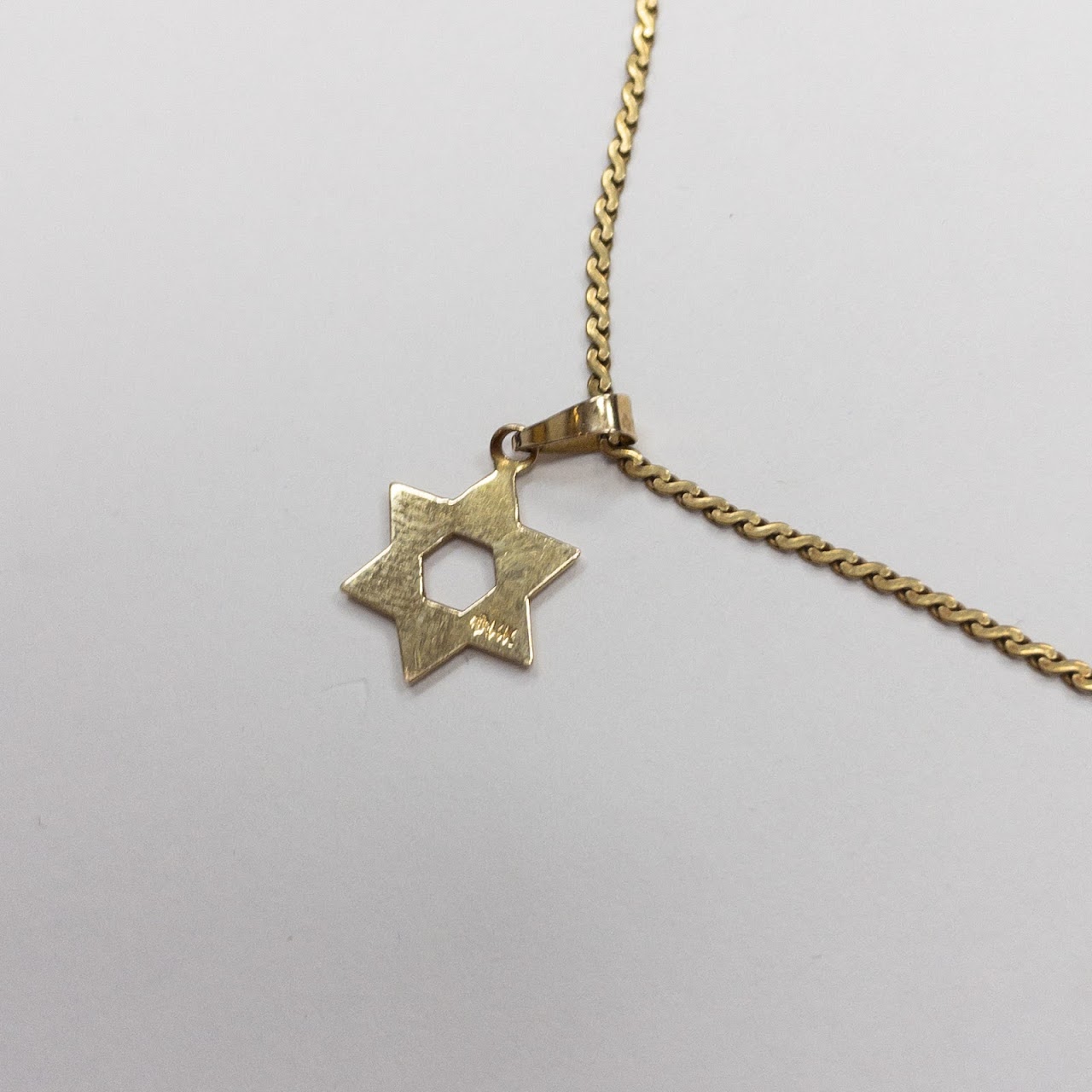 14K Gold Star of David Pendant