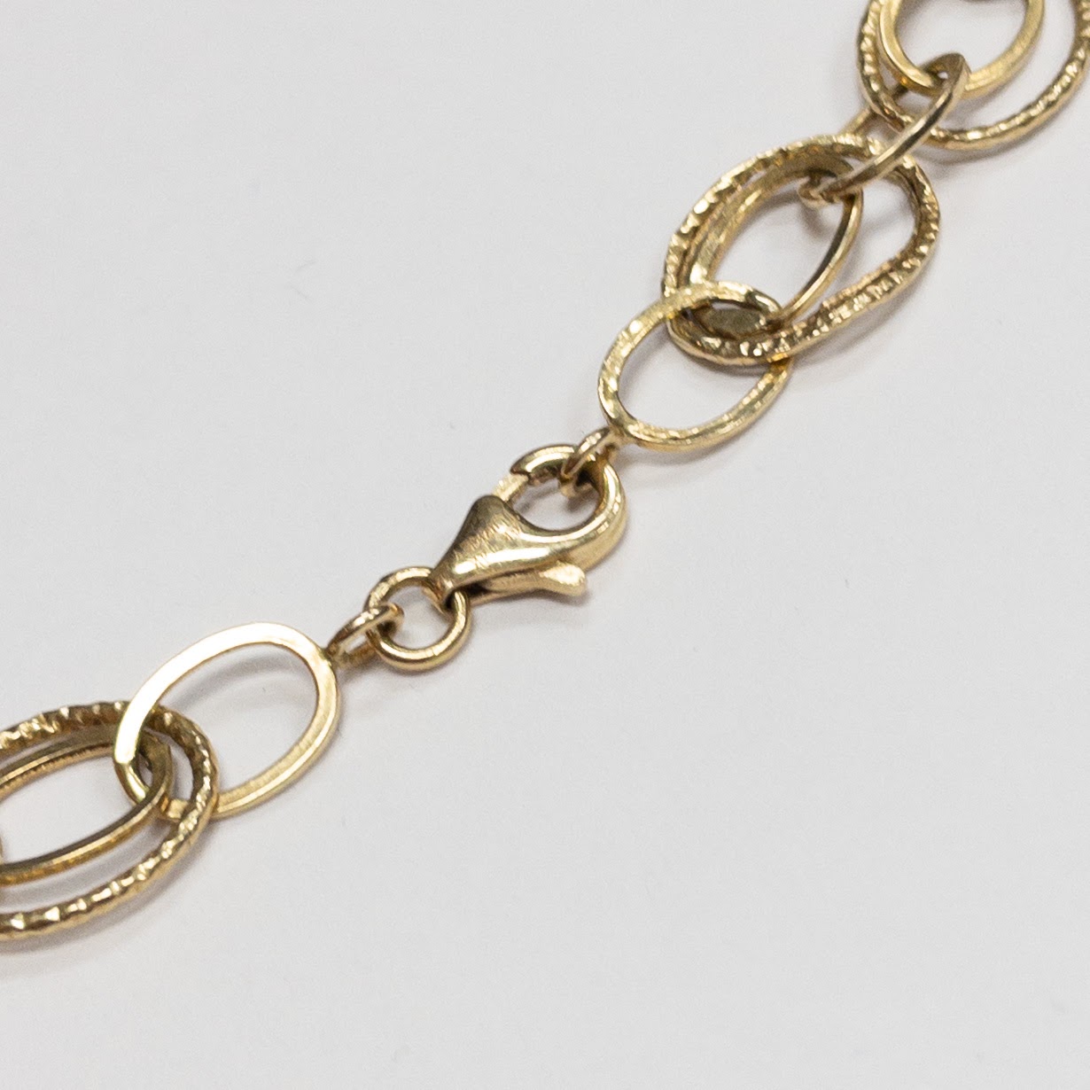 14K Gold Oval Links Necklace