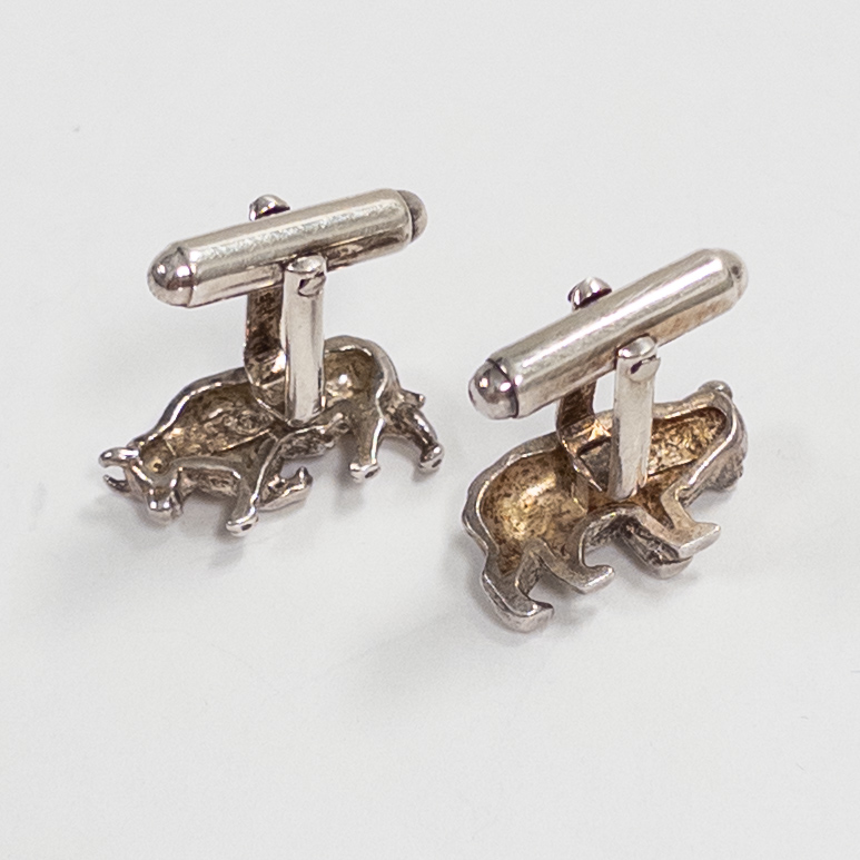 Tiffany & Co. Sterling Silver Bull and Bear Cufflinks