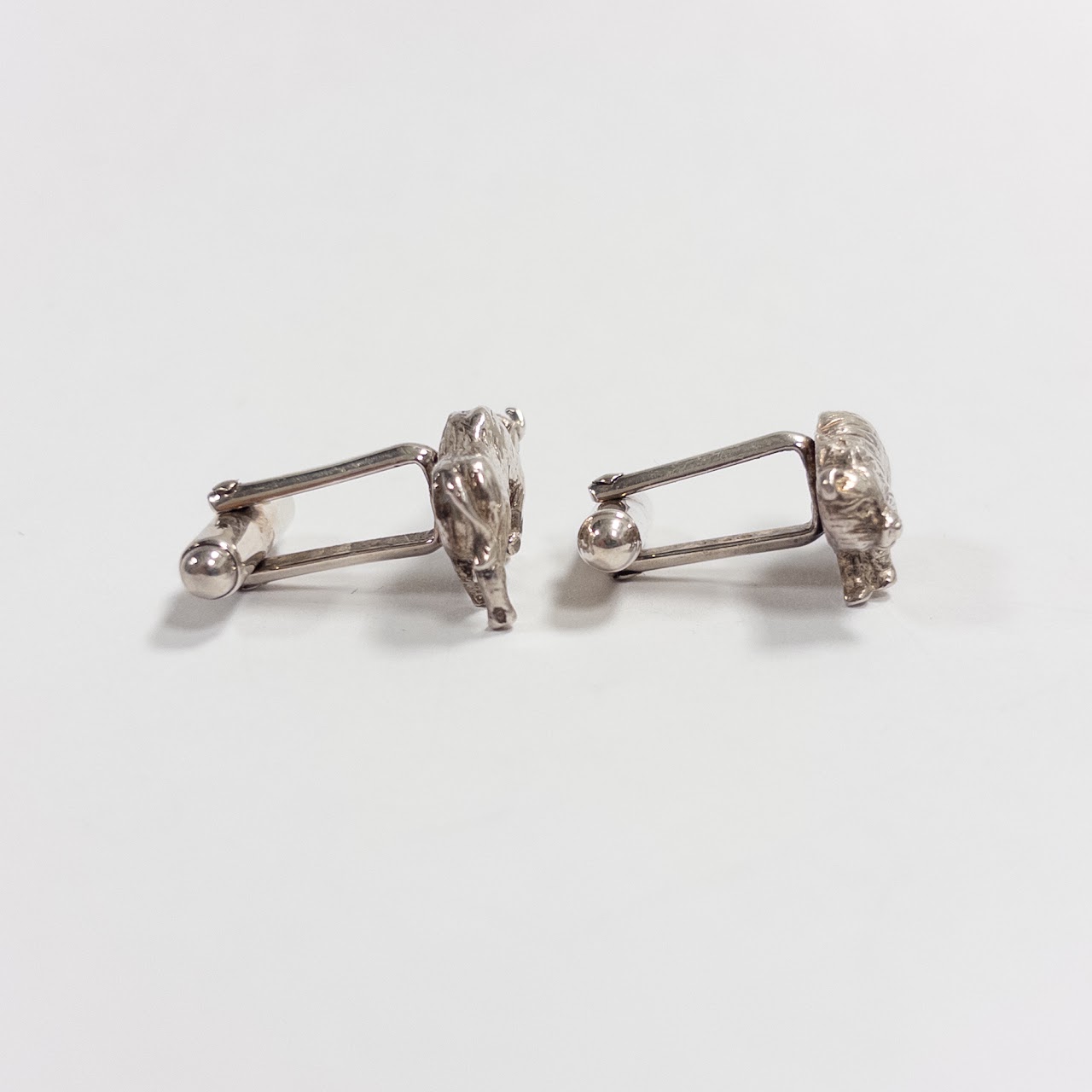 Tiffany & Co. Sterling Silver Bull and Bear Cufflinks