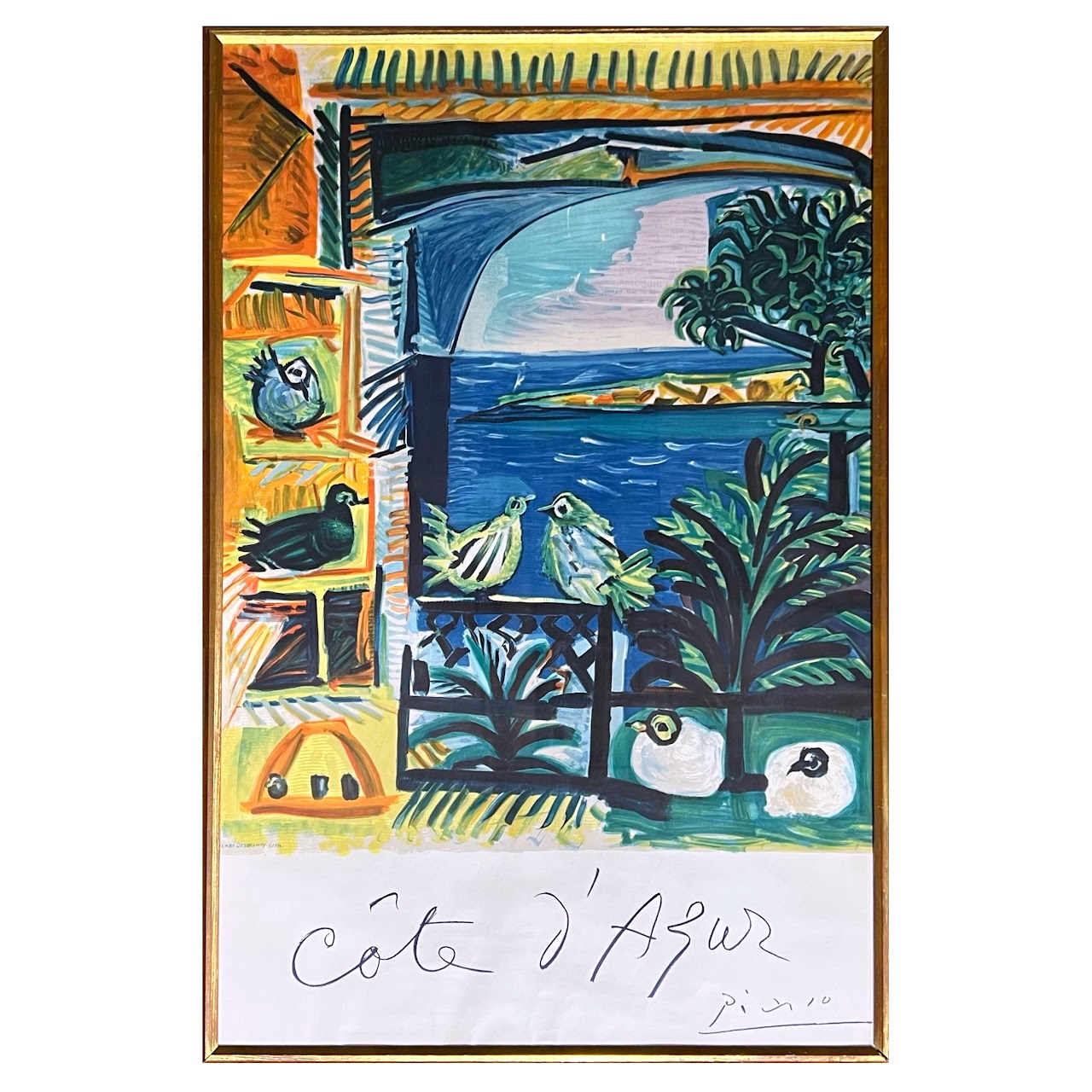 Pablo Picasso and Henri Deschamps 'Cote D'Azure' French Riviera Travel Lithograph