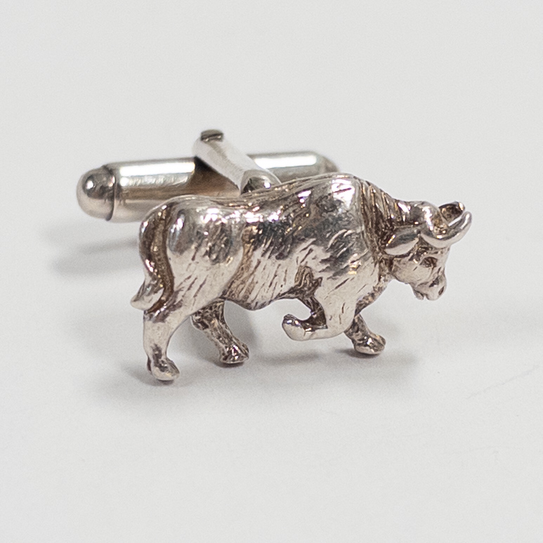 Tiffany & Co. Sterling Silver Bull and Bear Cufflinks