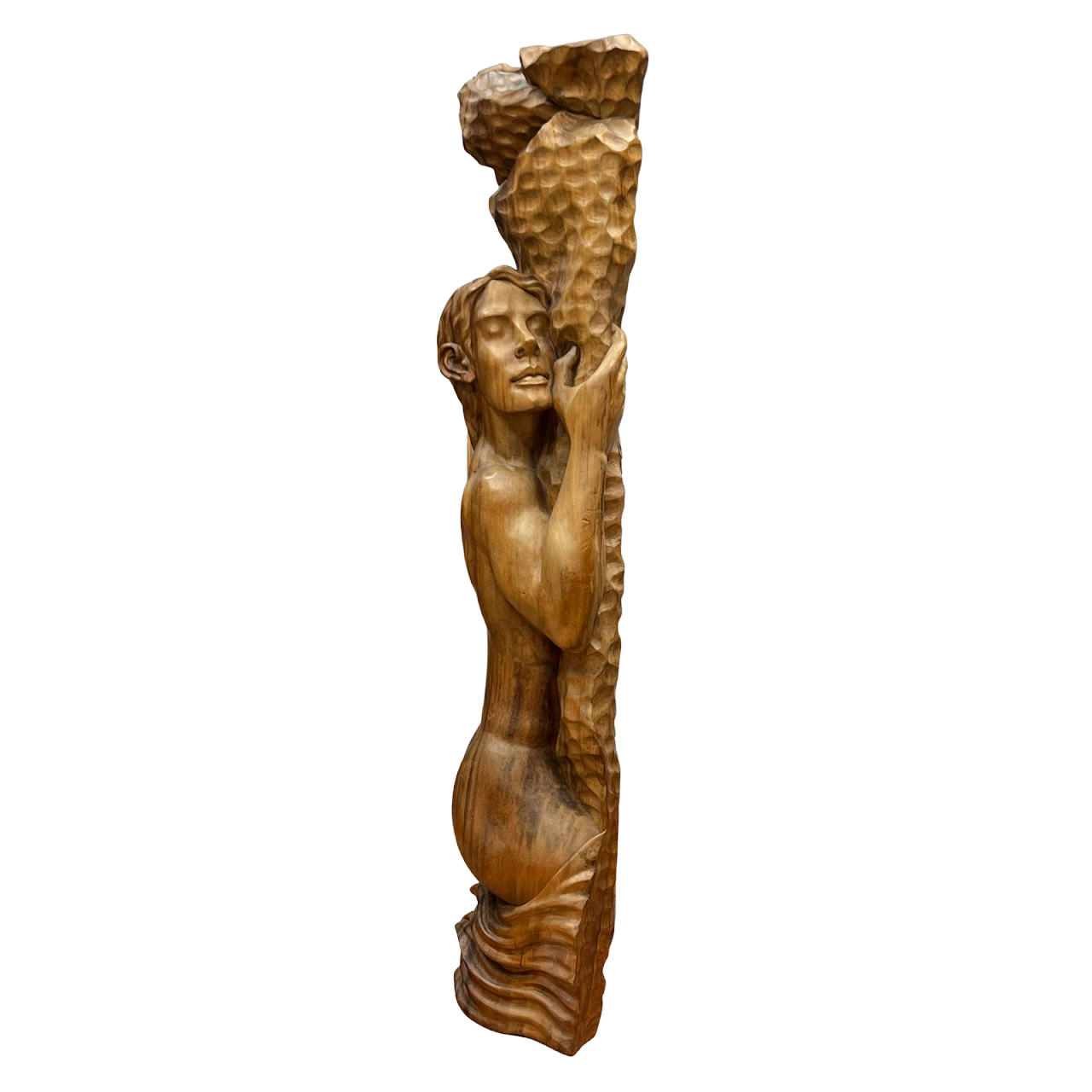 Hand Carved Teak 57" Sculpture