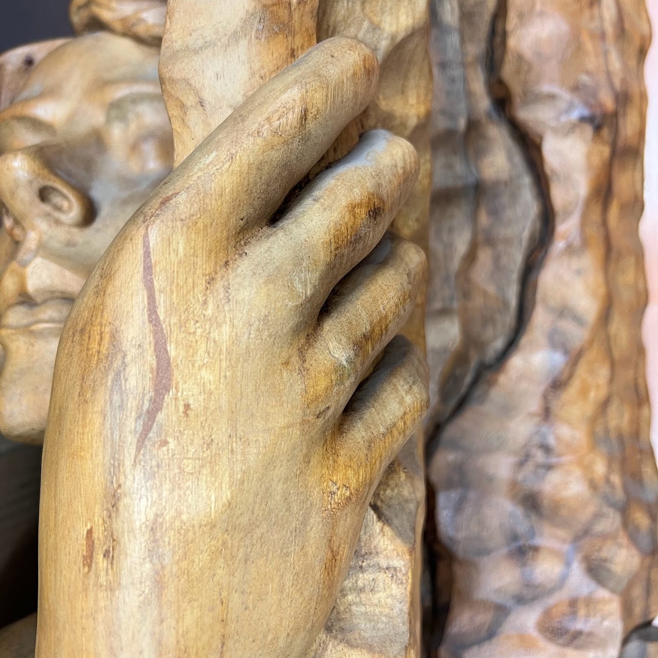 Hand Carved Teak 57" Sculpture