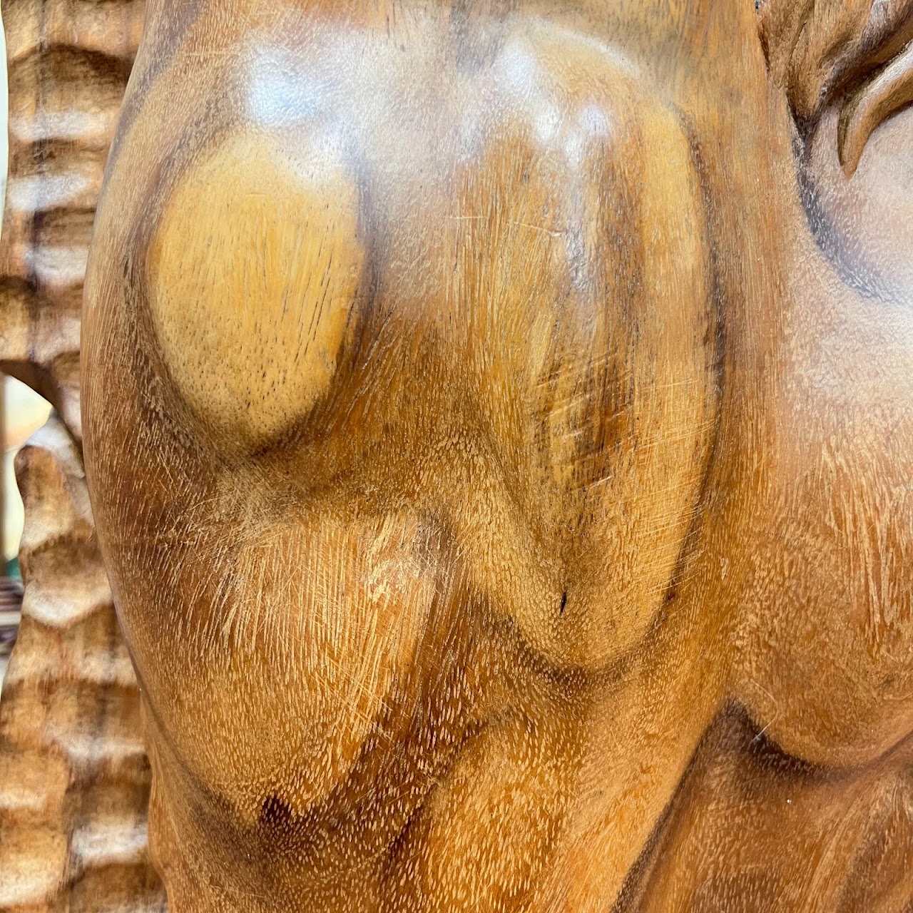 Hand Carved Teak 57" Sculpture