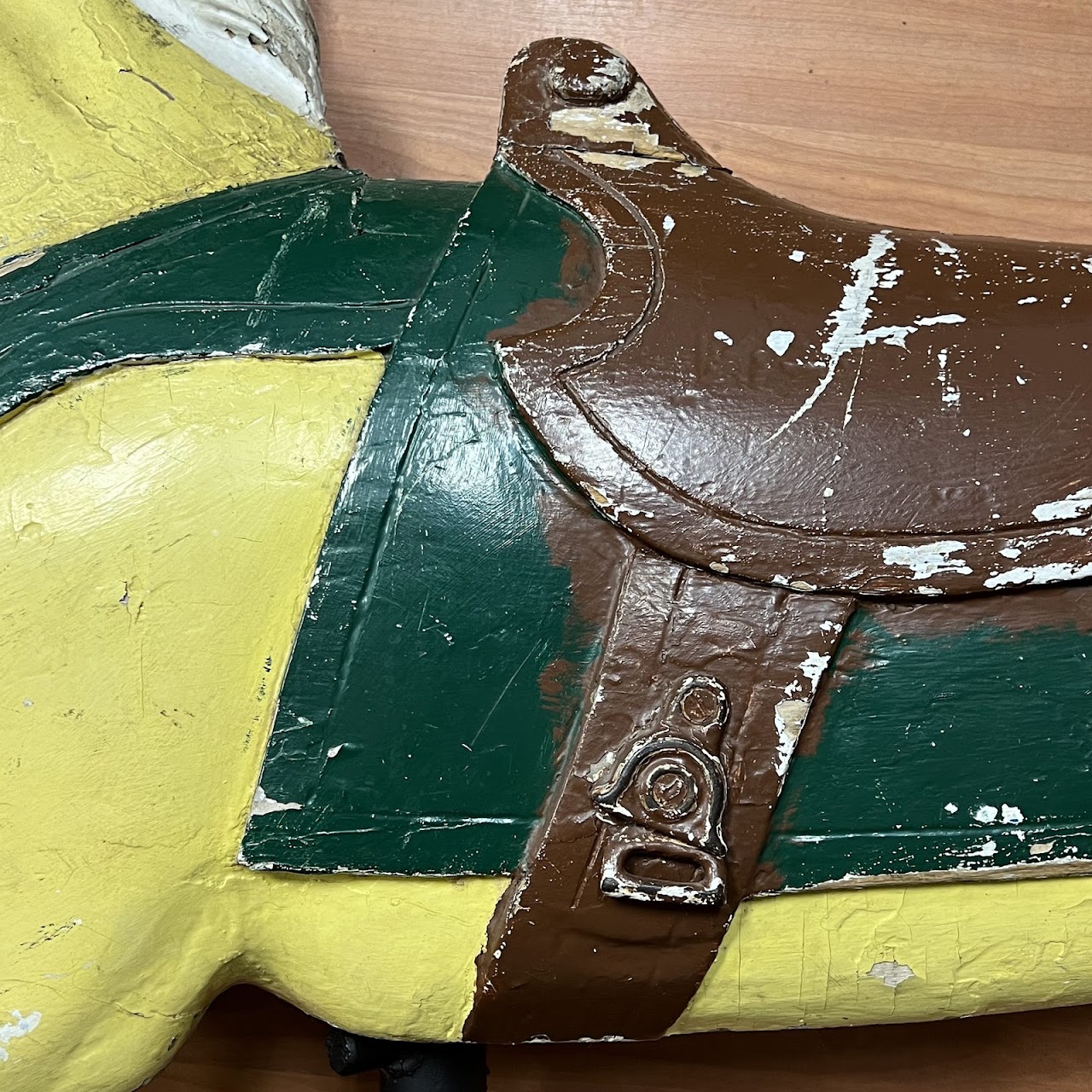 Antique Hand Carved and Painted Jumping Carousel Horse