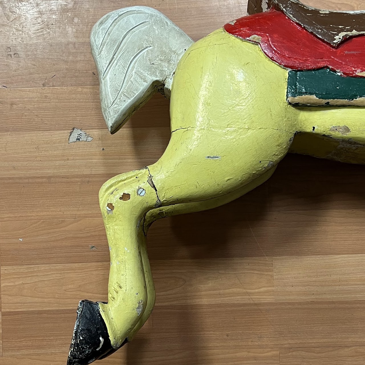 Antique Hand Carved and Painted Jumping Carousel Horse