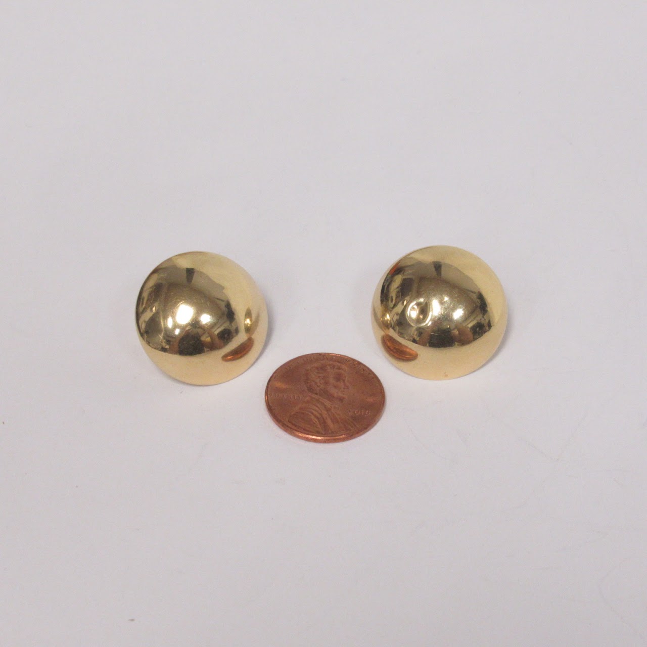 14K Gold Dome Earrings