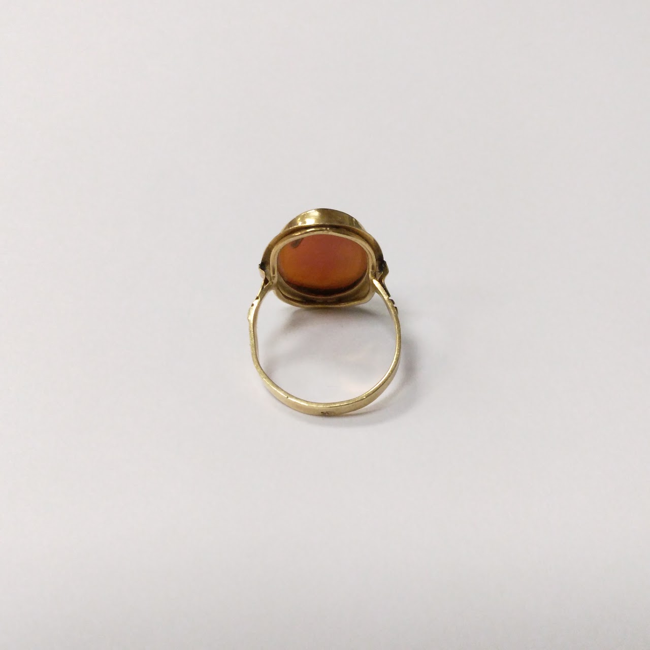 14K Gold & Shell Angel Cameo Ring