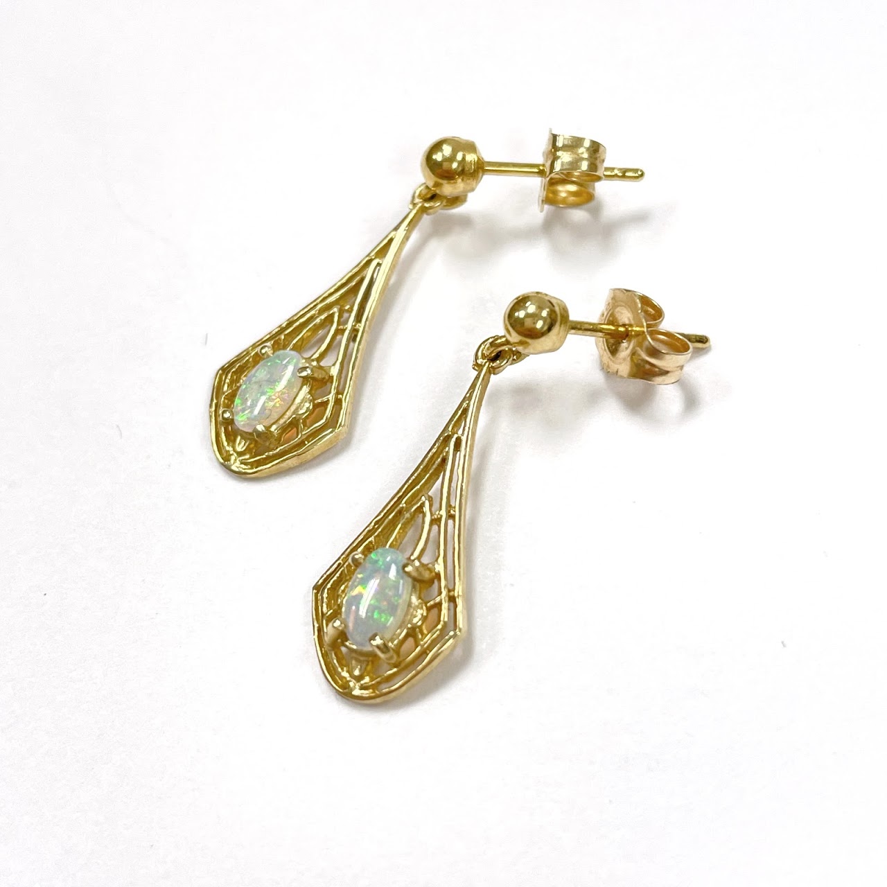 14K Gold & Opal Earrings