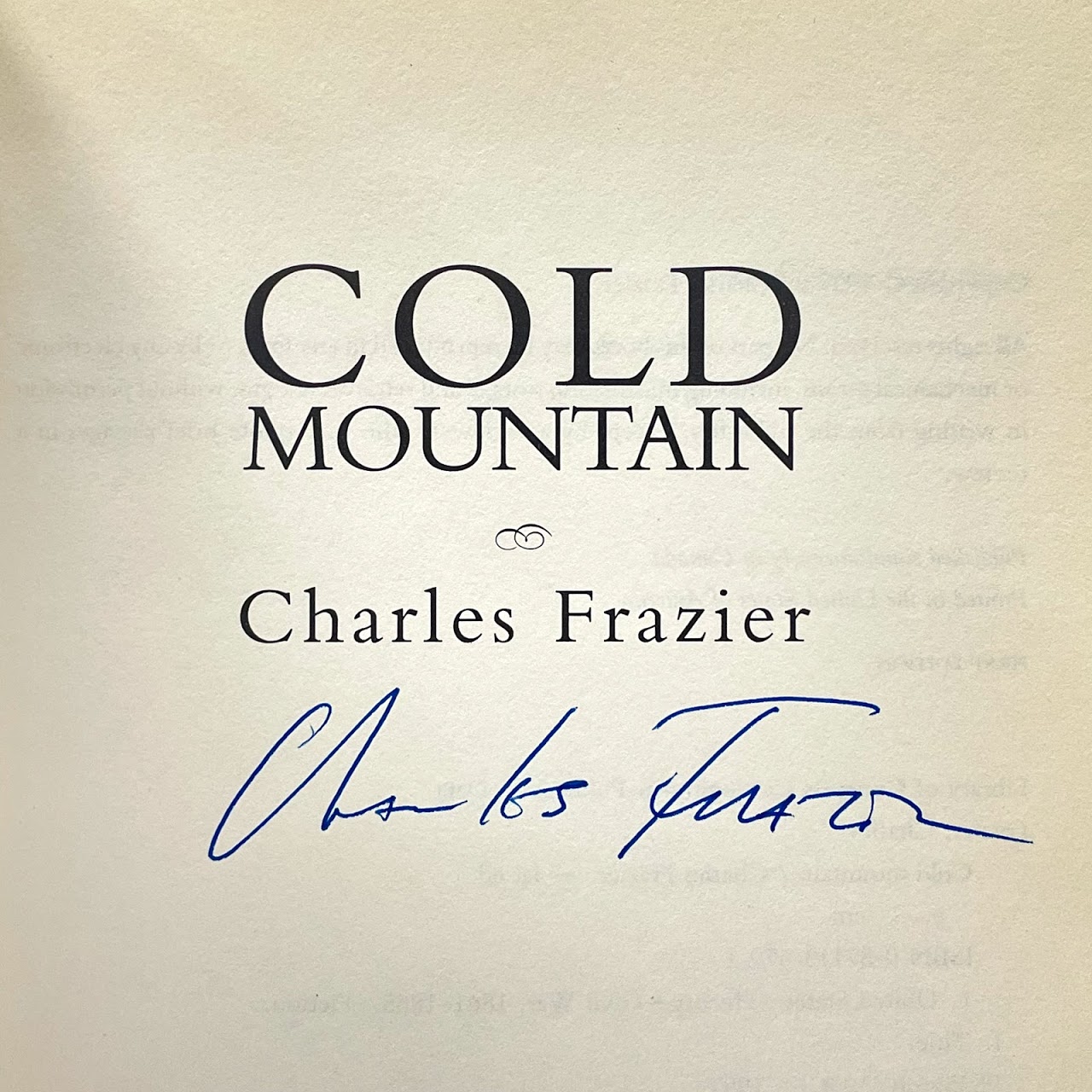 Charles Frazier Signed First Edition "Cold Mountain" Book