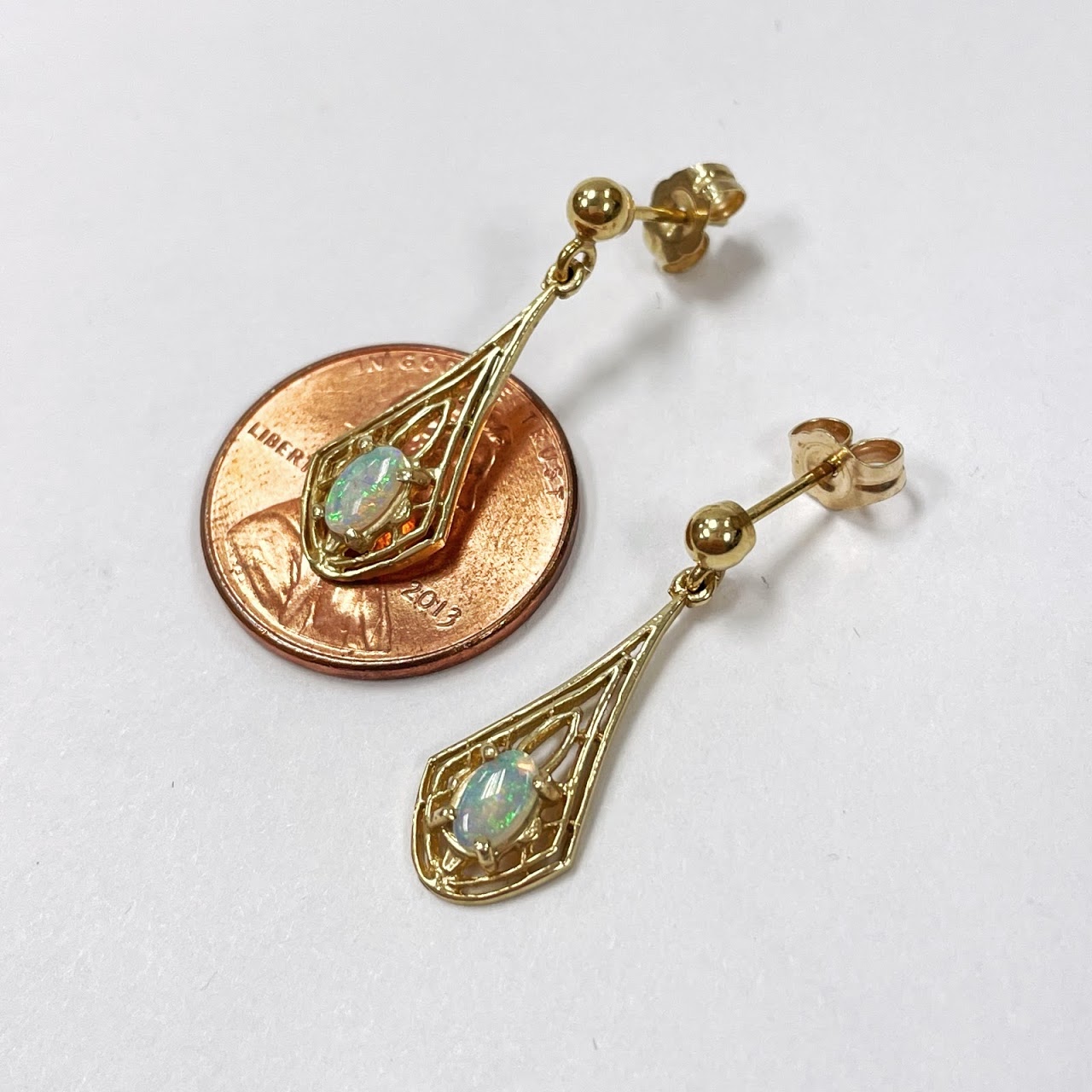 14K Gold & Opal Earrings