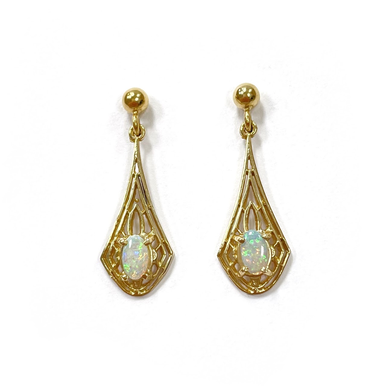 14K Gold & Opal Earrings