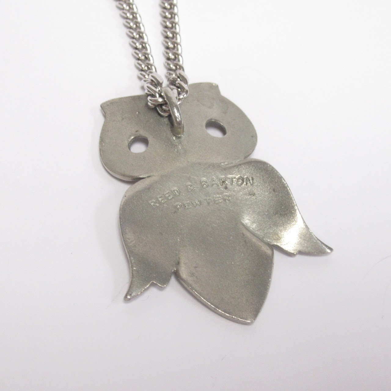 Reed & Barton Pewter Vintage Owl Pendant