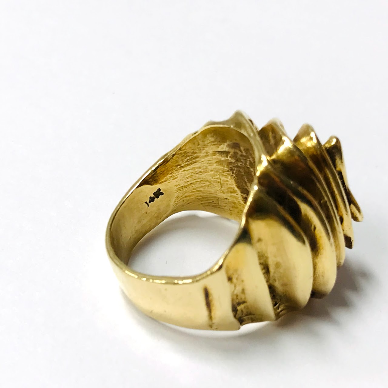 14K Gold Modernist Spiral Ring