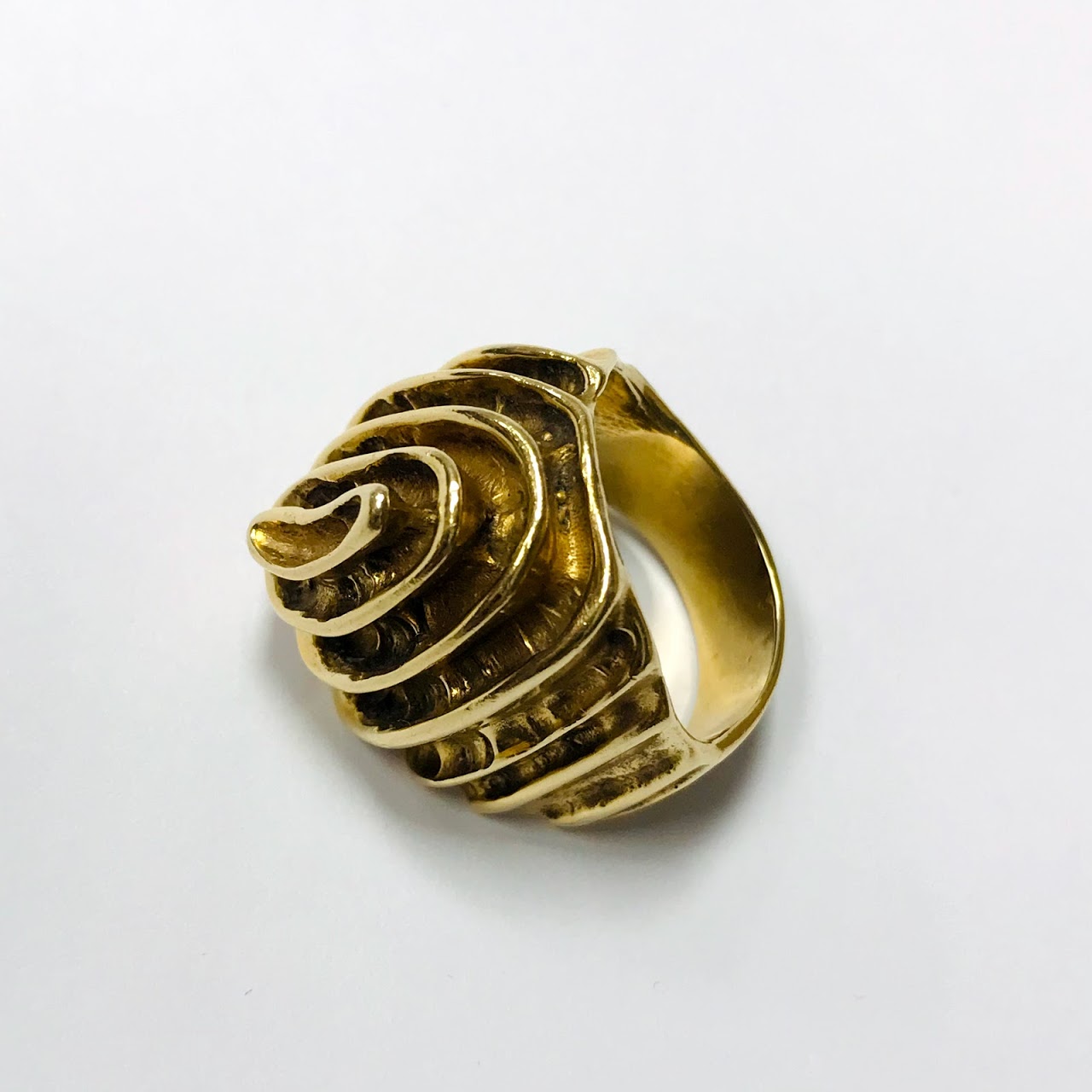 14K Gold Modernist Spiral Ring