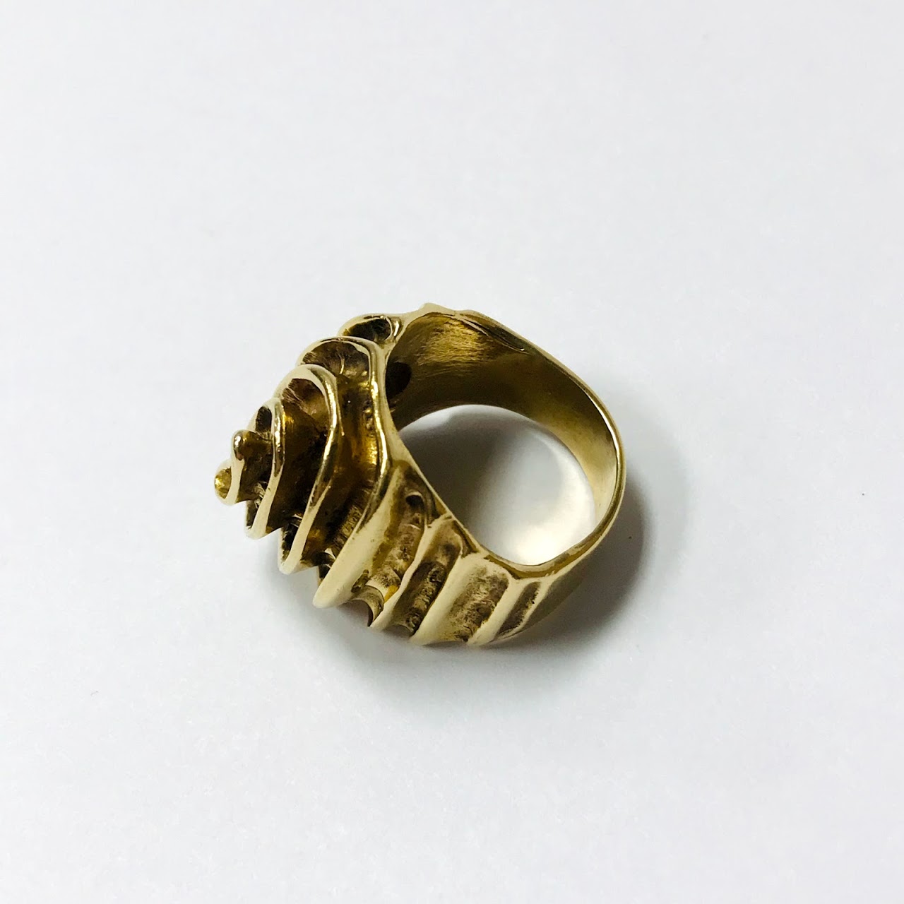 14K Gold Modernist Spiral Ring