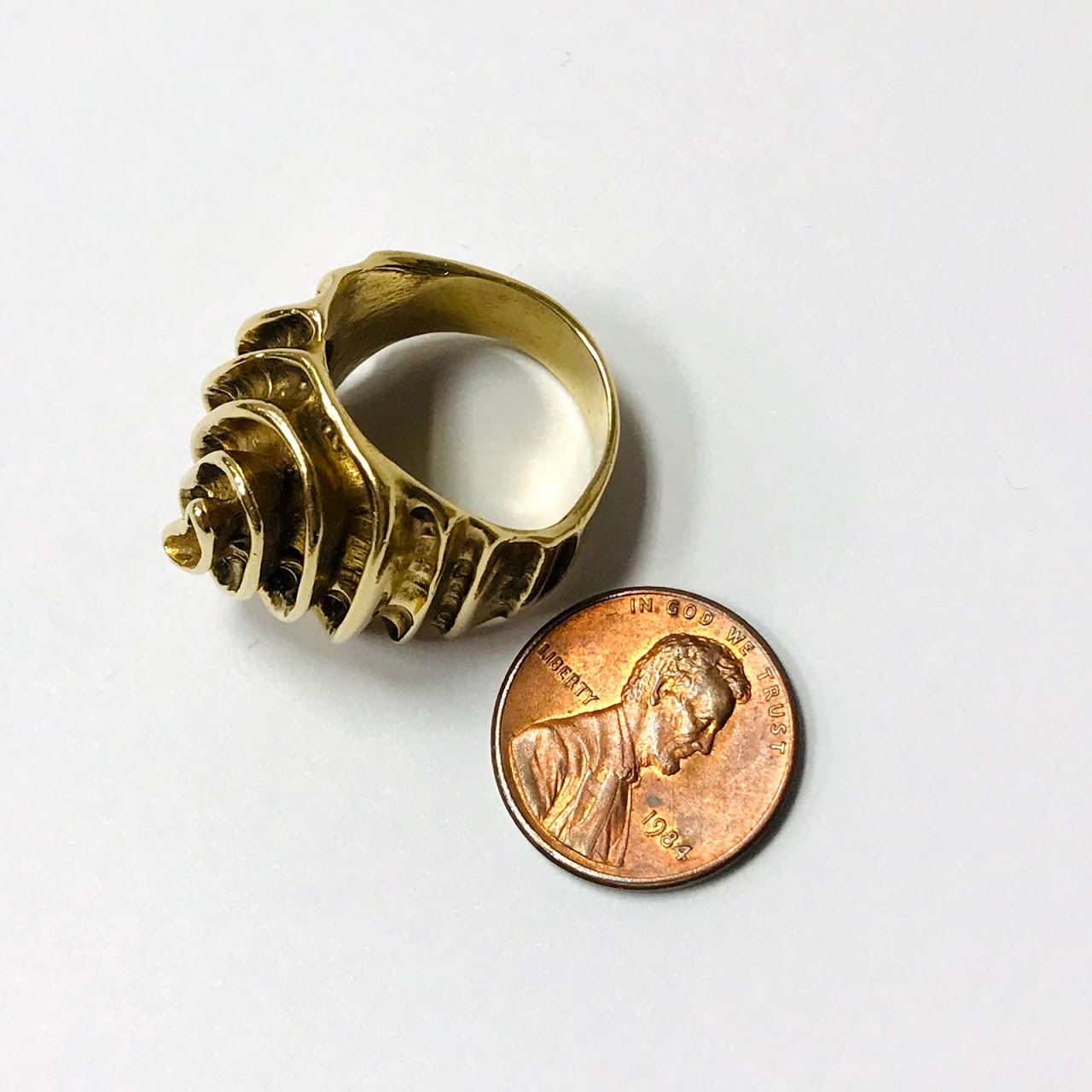 14K Gold Modernist Spiral Ring