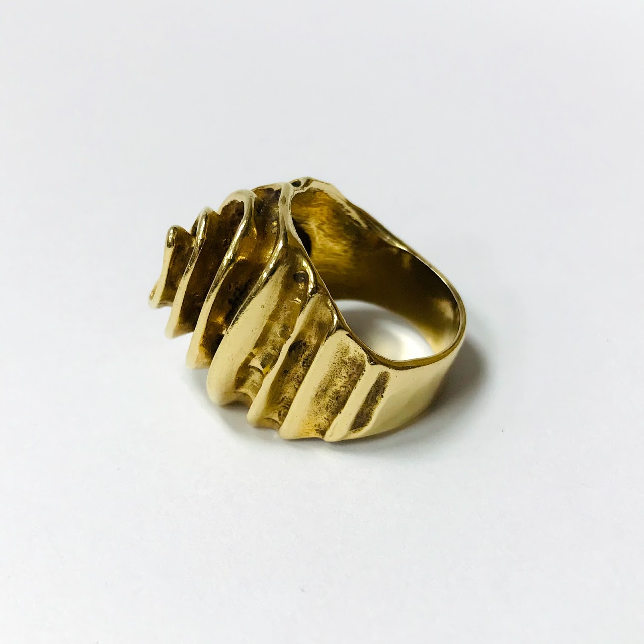 14K Gold Modernist Spiral Ring