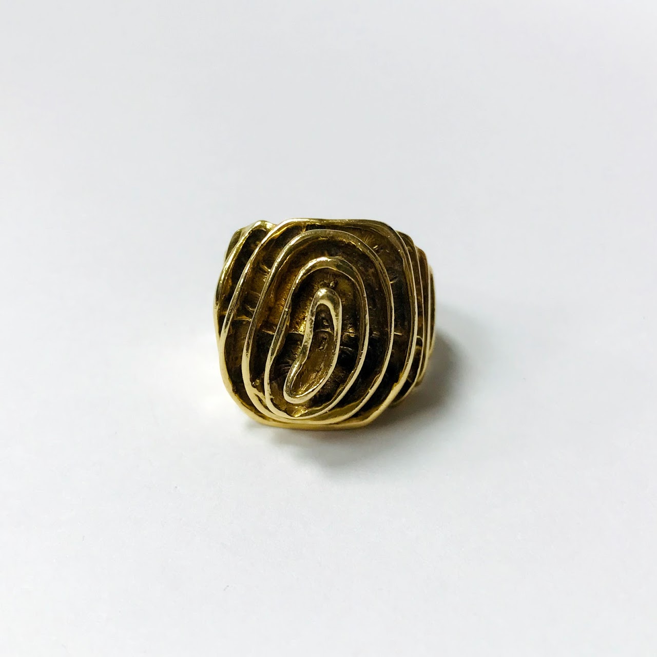 14K Gold Modernist Spiral Ring