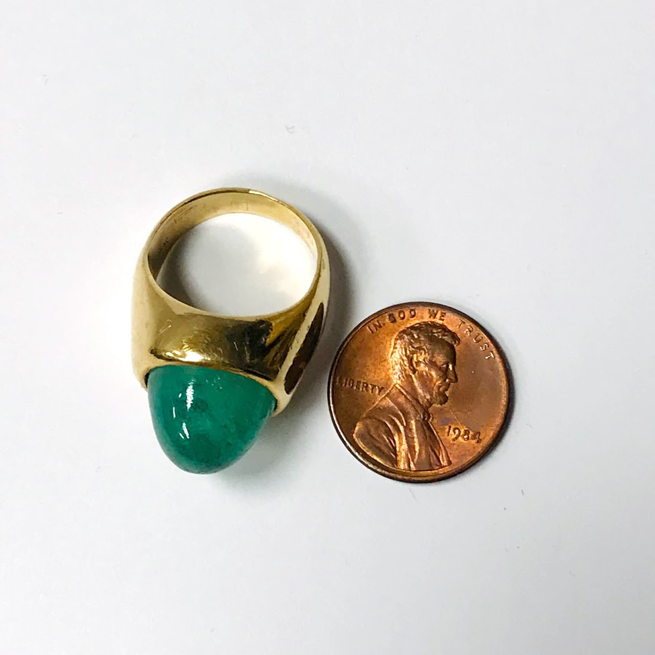 14K Gold & Green Quartz Ring