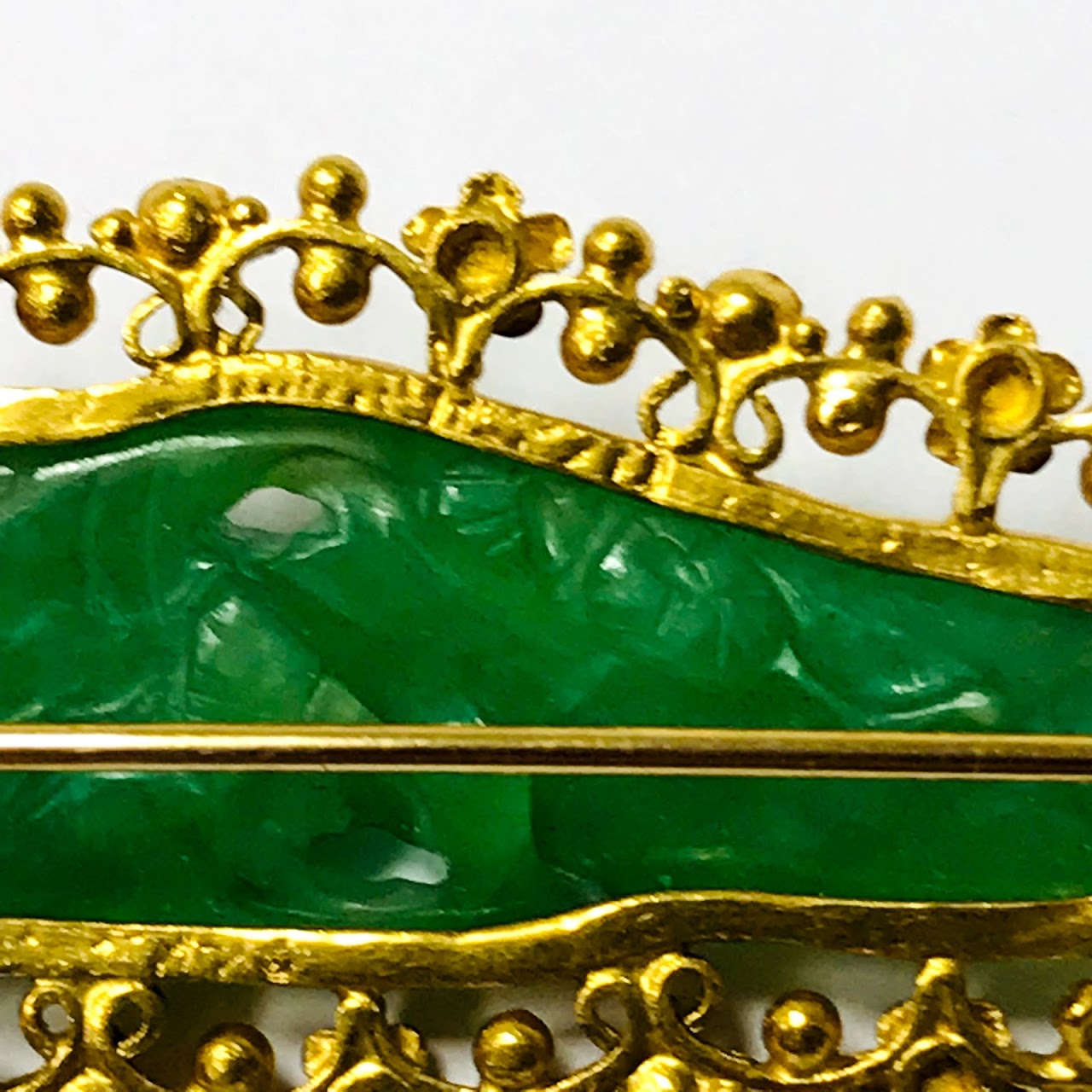 24K Gold & Jade Brooch