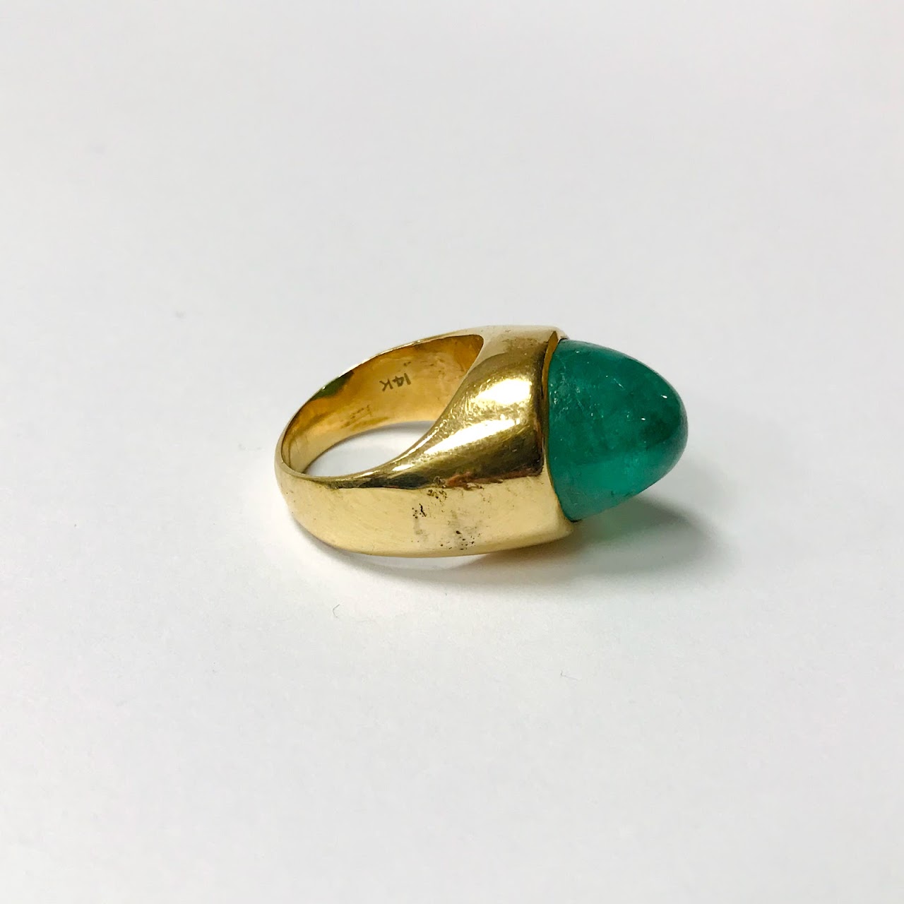 14K Gold & Green Quartz Ring