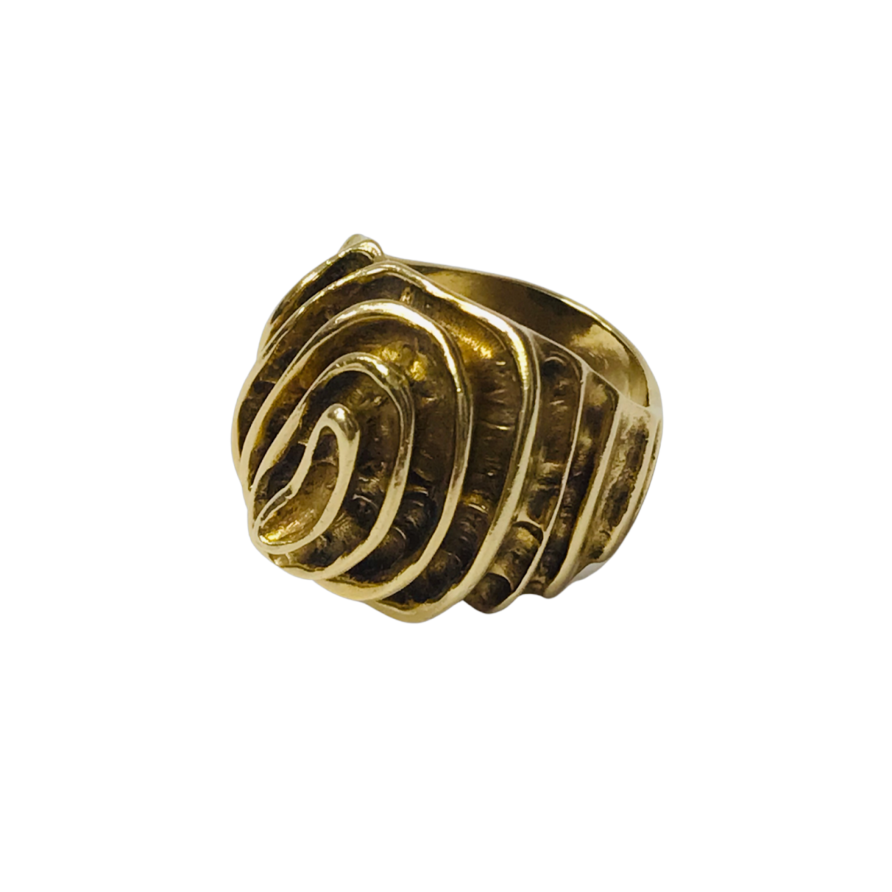 14K Gold Modernist Spiral Ring