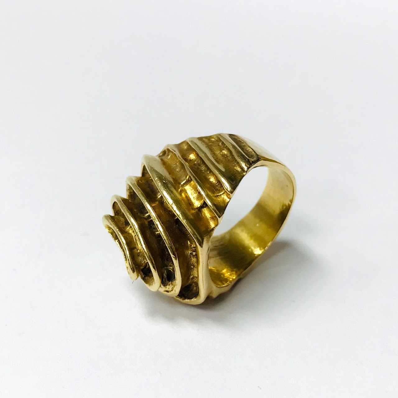 14K Gold Modernist Spiral Ring