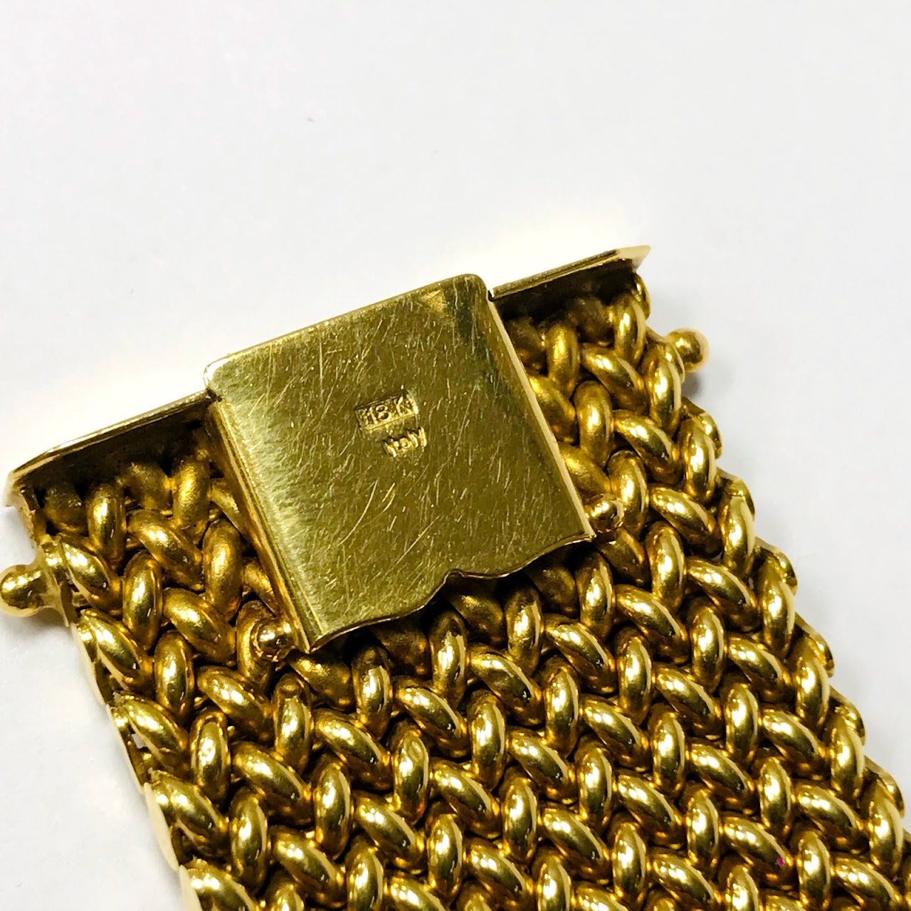 18K Yellow Gold Flat Mesh Bracelet