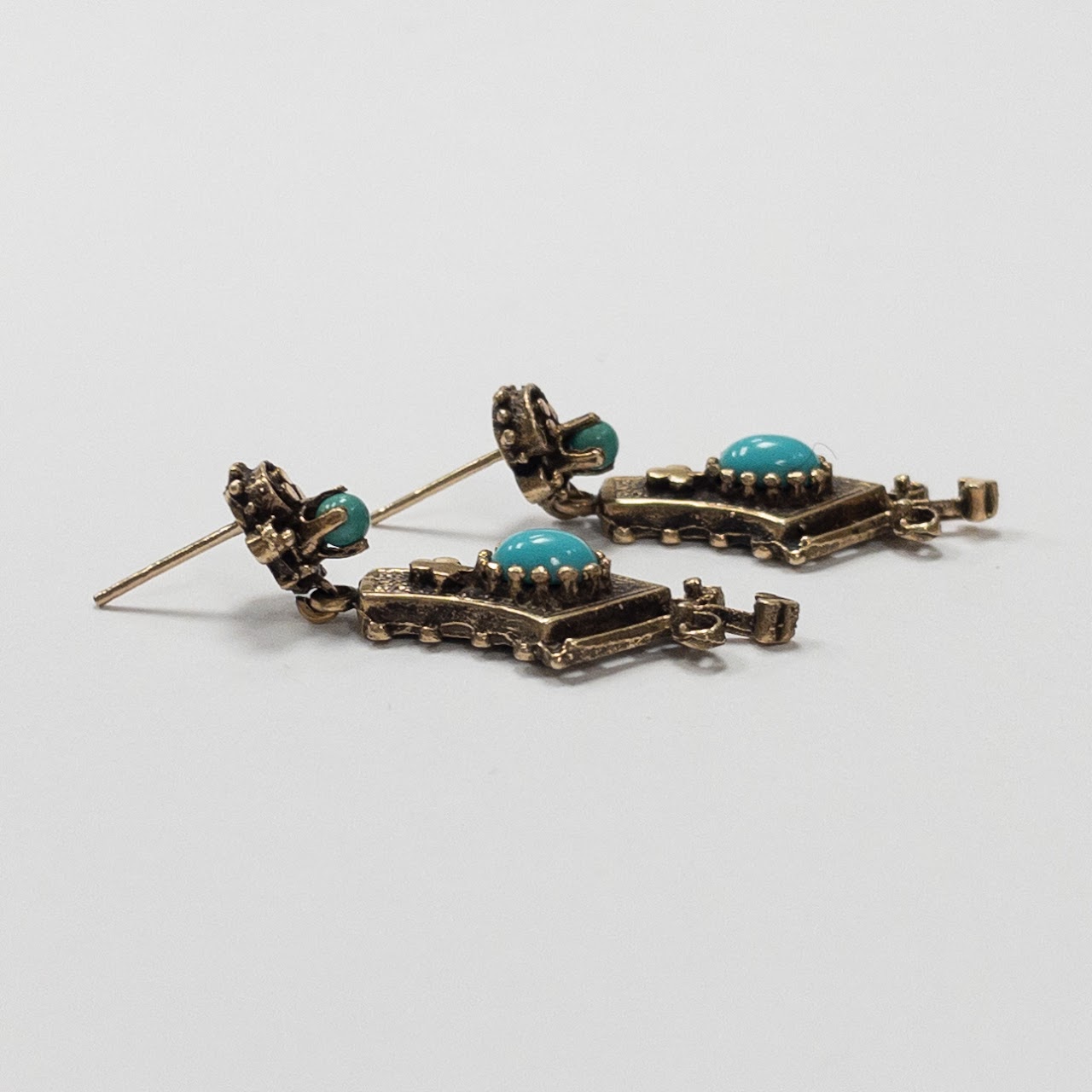 14K Gold & Turquoise Earrings