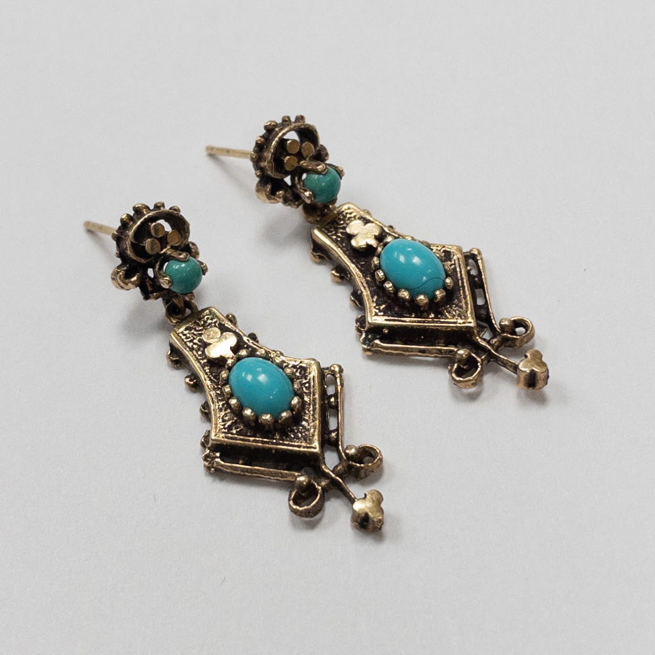 14K Gold & Turquoise Earrings