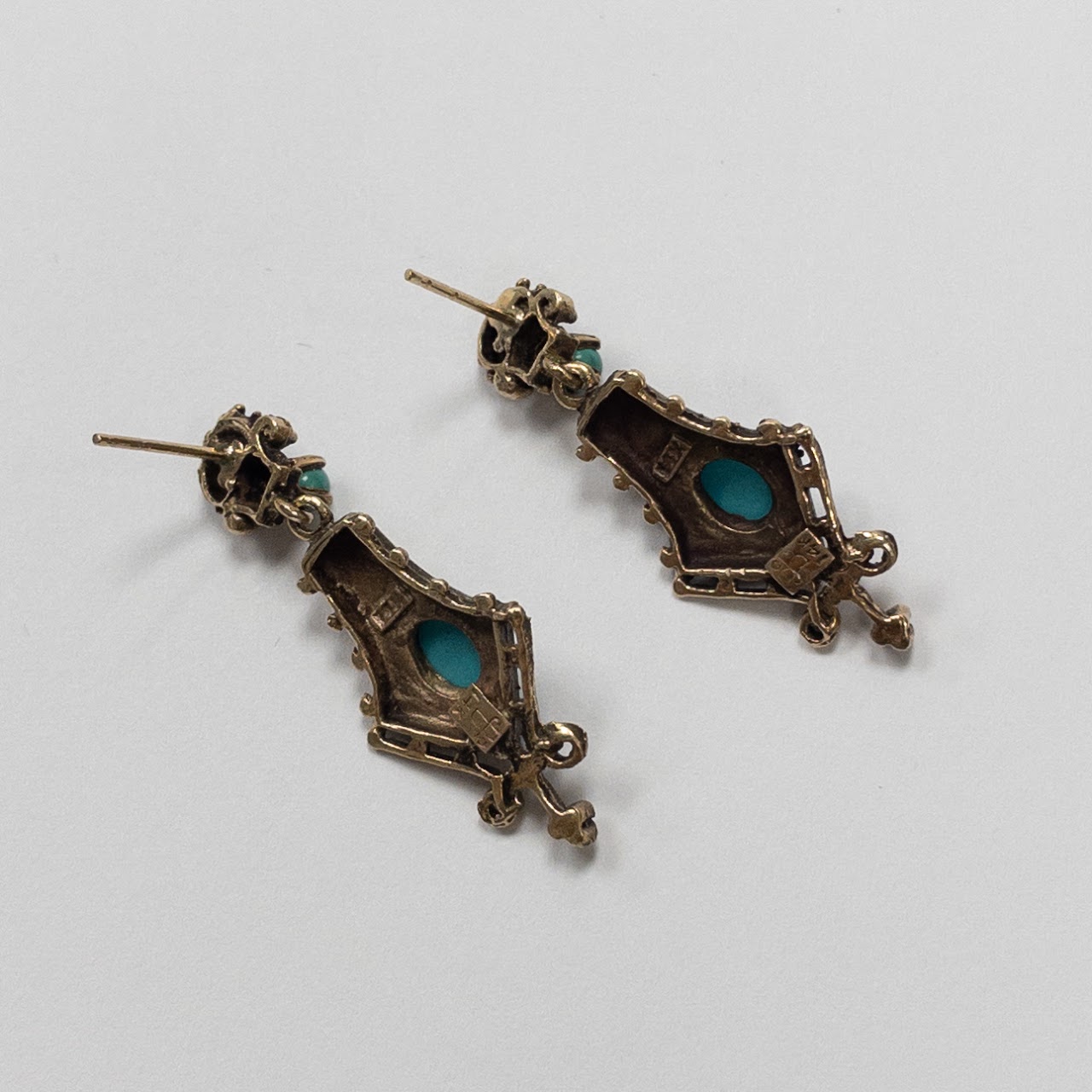 14K Gold & Turquoise Earrings