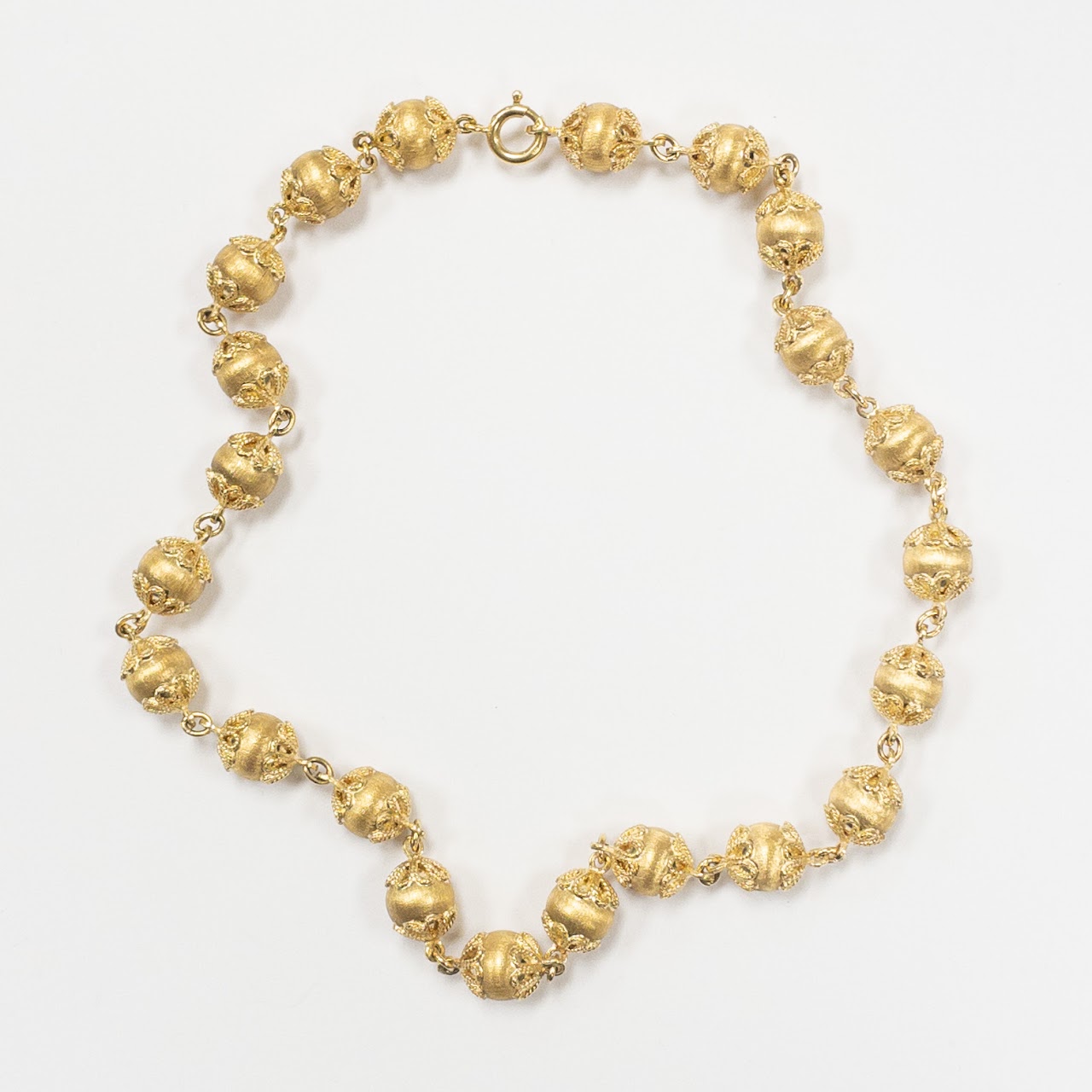 18K Gold Bead Necklace