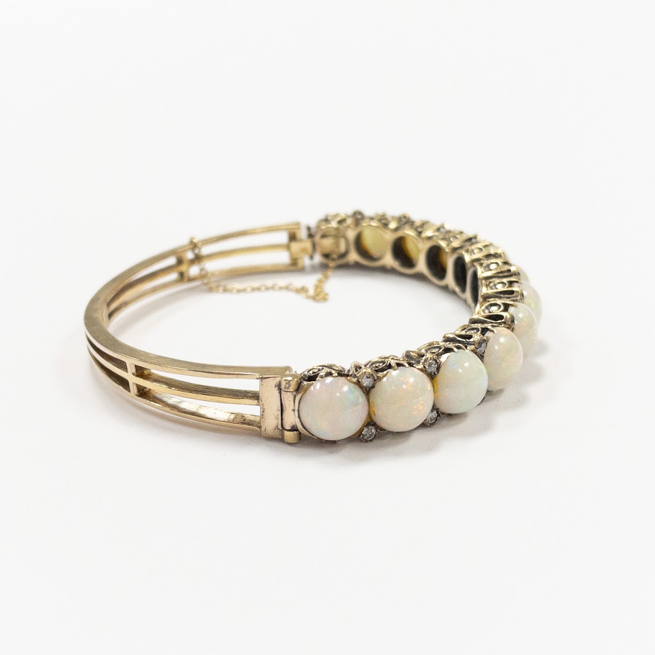 18K Gold, Opal & Diamond Bracelet