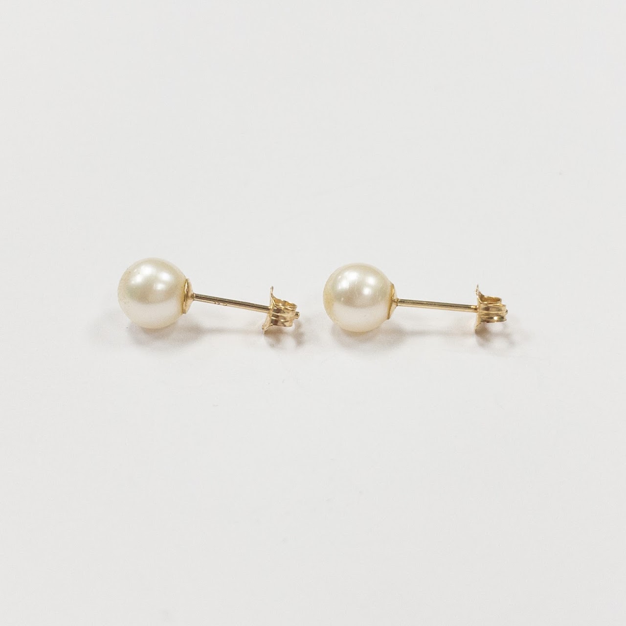 14K Gold & Pearl Stud Earrings