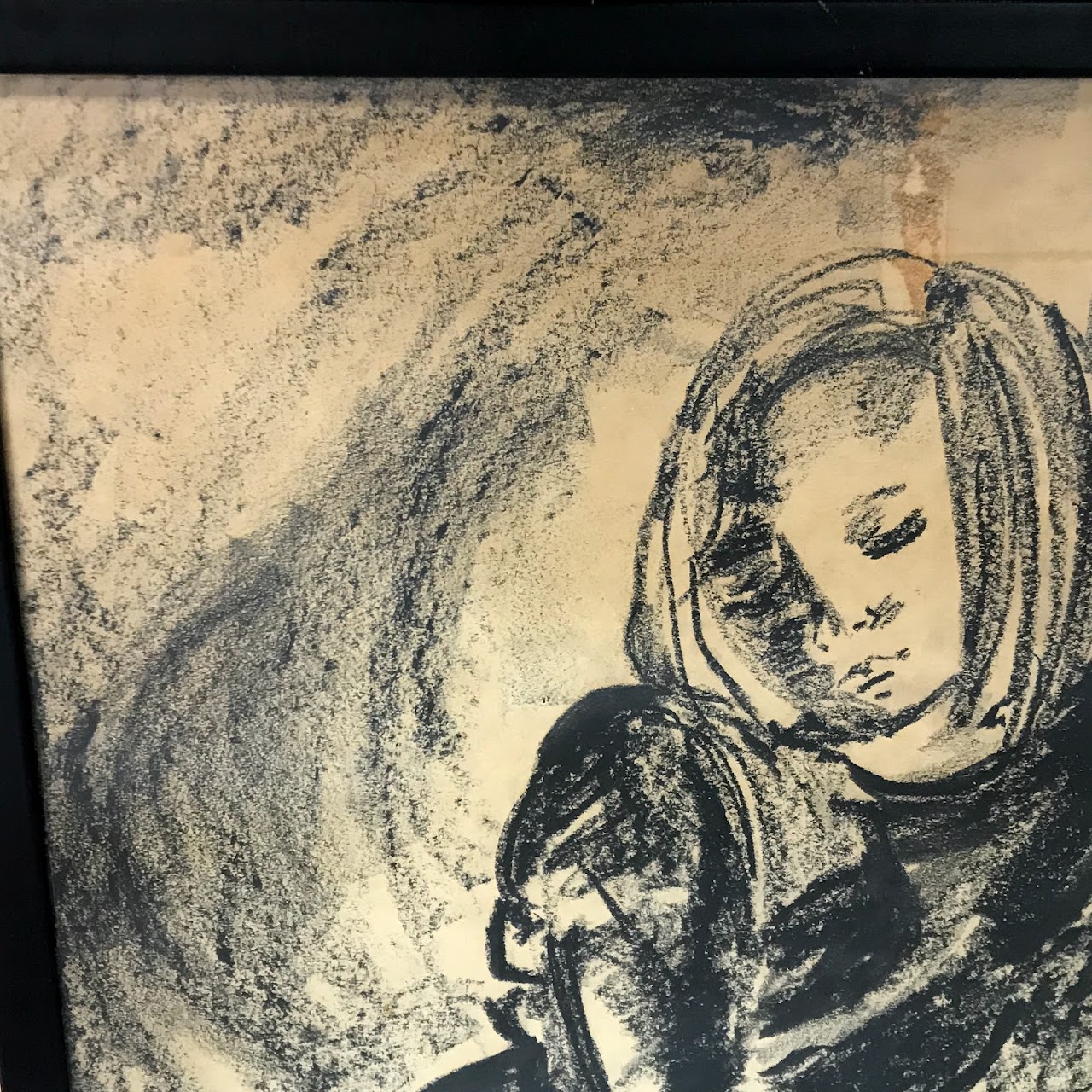 Ellen Dublin Signed Charcoal Drawing, 1962