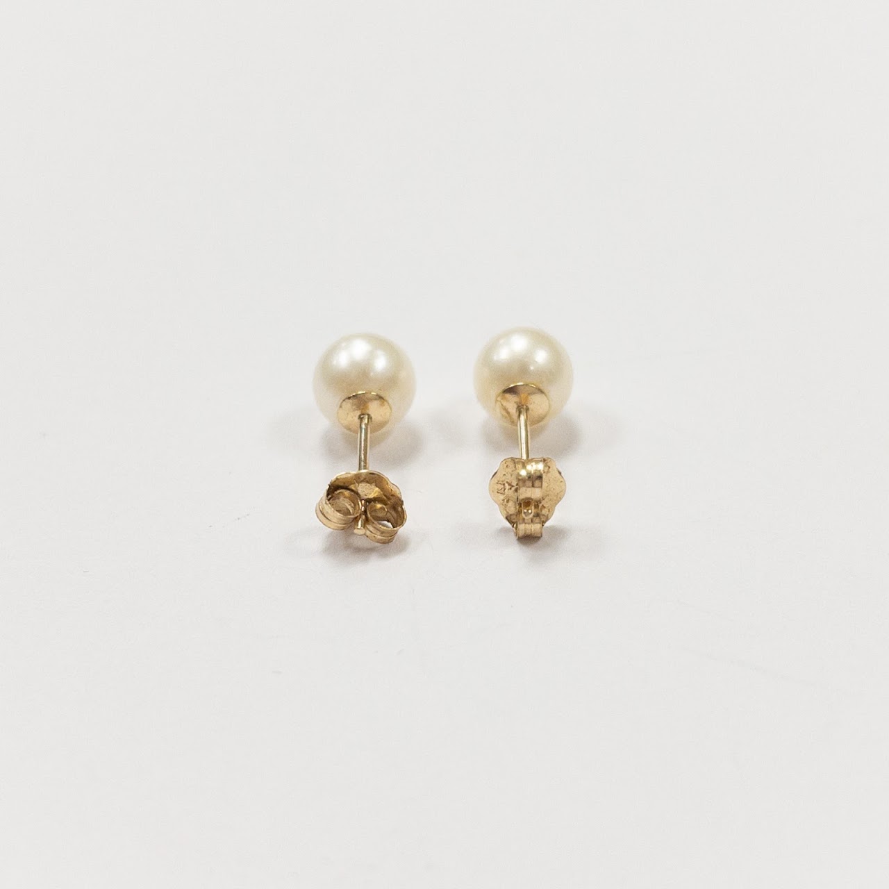 14K Gold & Pearl Stud Earrings