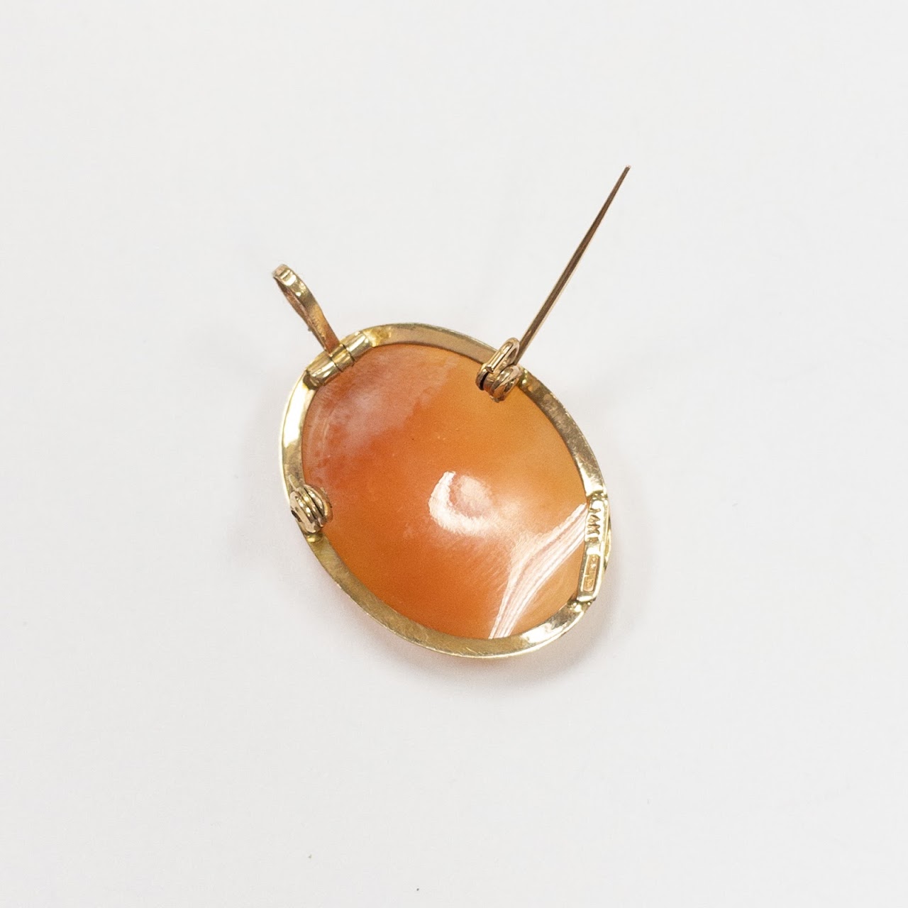 14K  Gold Cameo Brooch