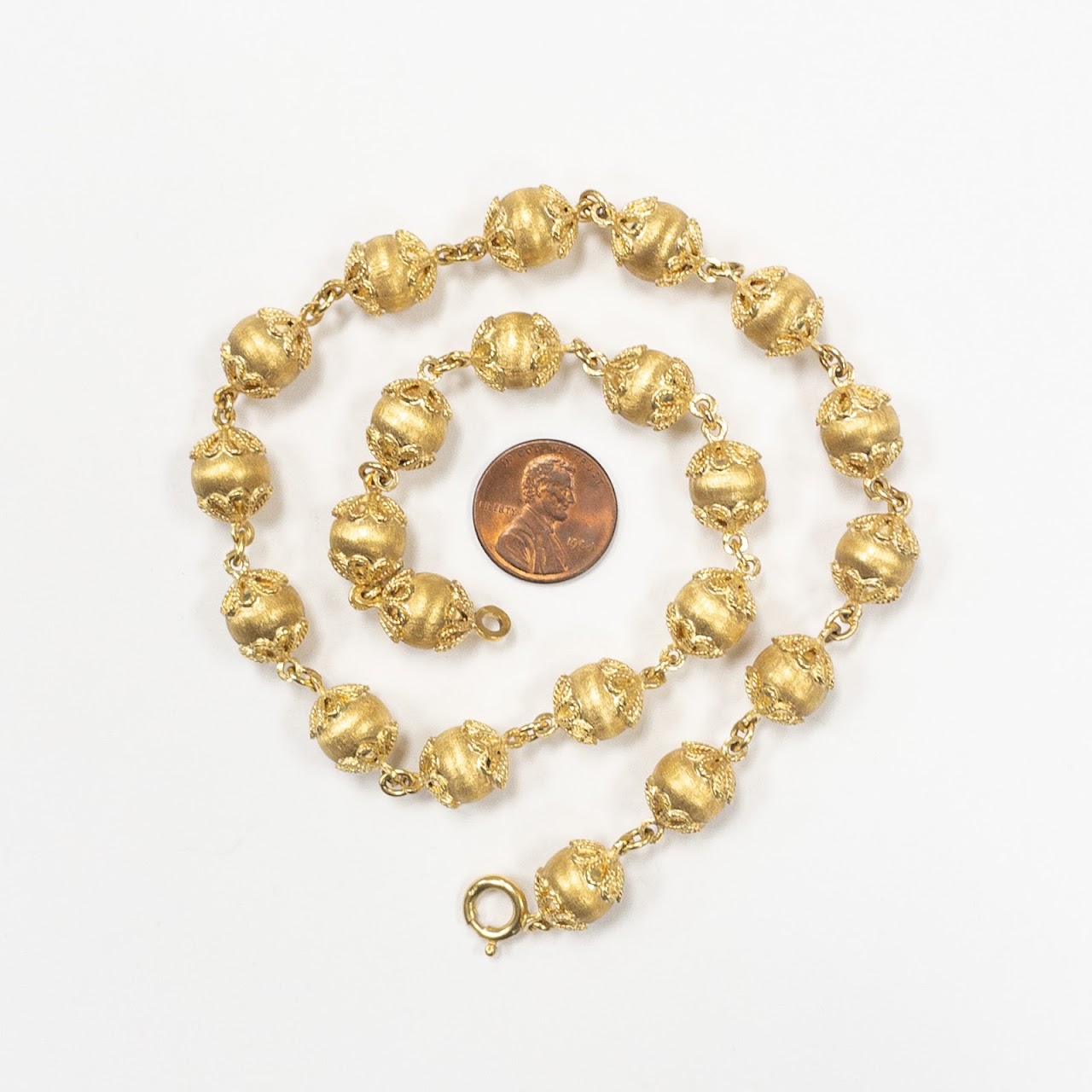 18K Gold Bead Necklace