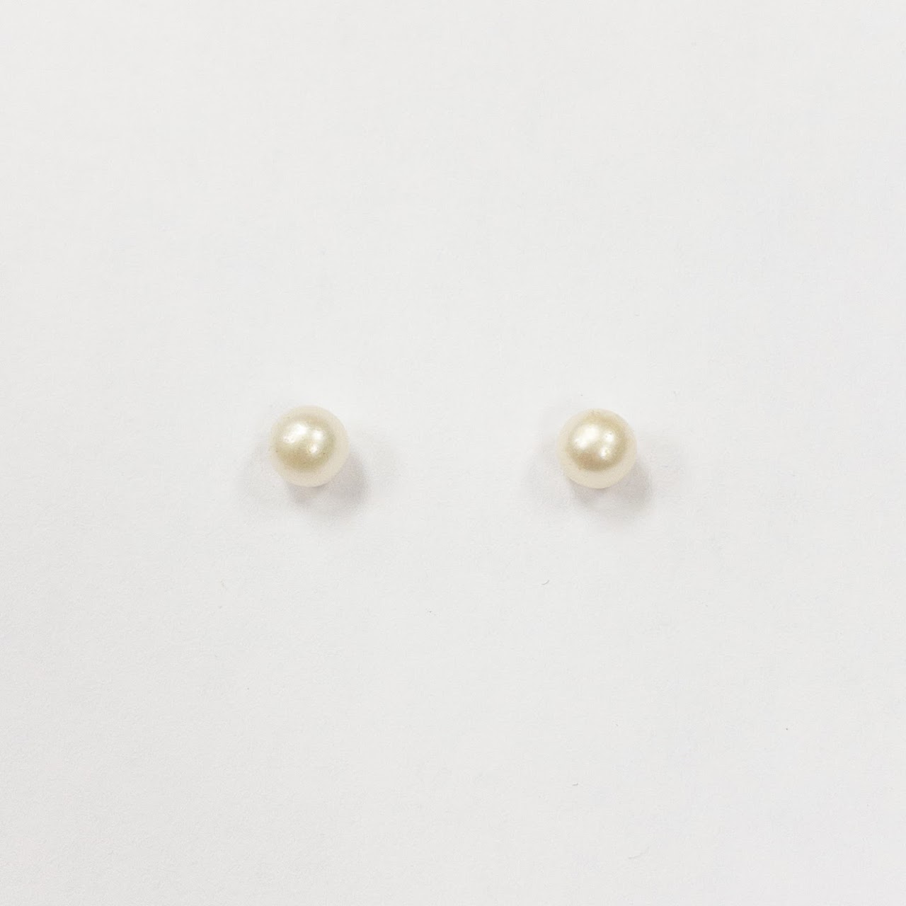 14K Gold & Pearl Stud Earrings