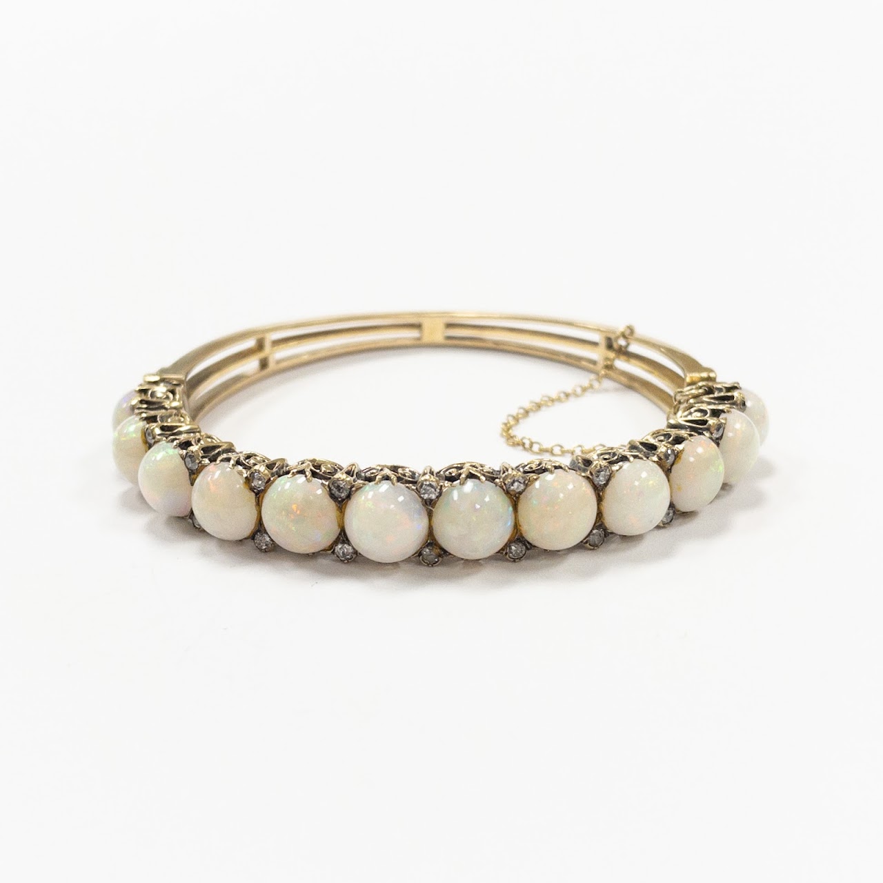 18K Gold, Opal & Diamond Bracelet