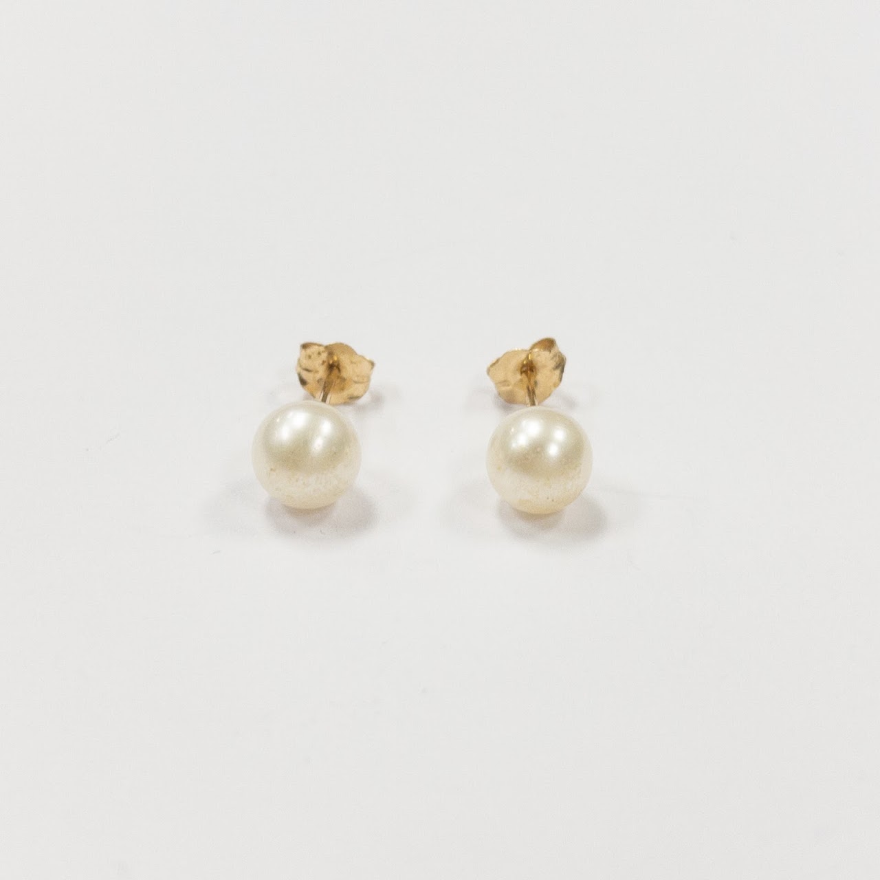 14K Gold & Pearl Stud Earrings