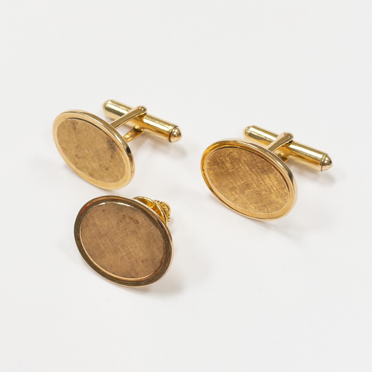 14K Gold Cufflink & Tie Tack Set