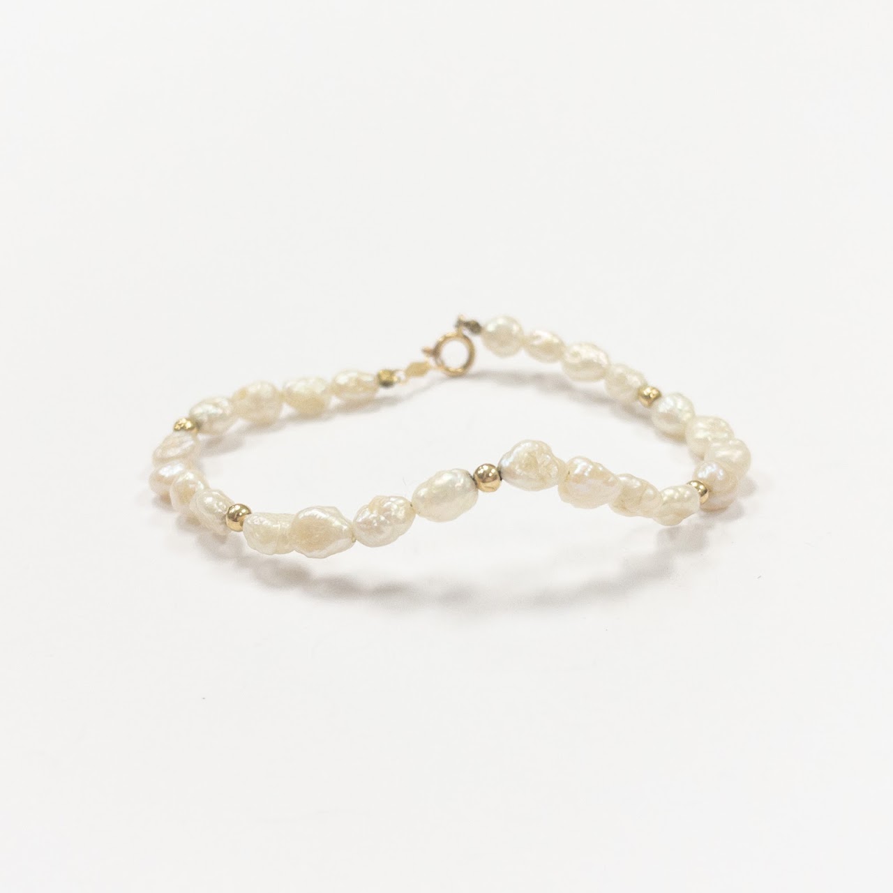 14K Gold Seed Pearl Bracelet