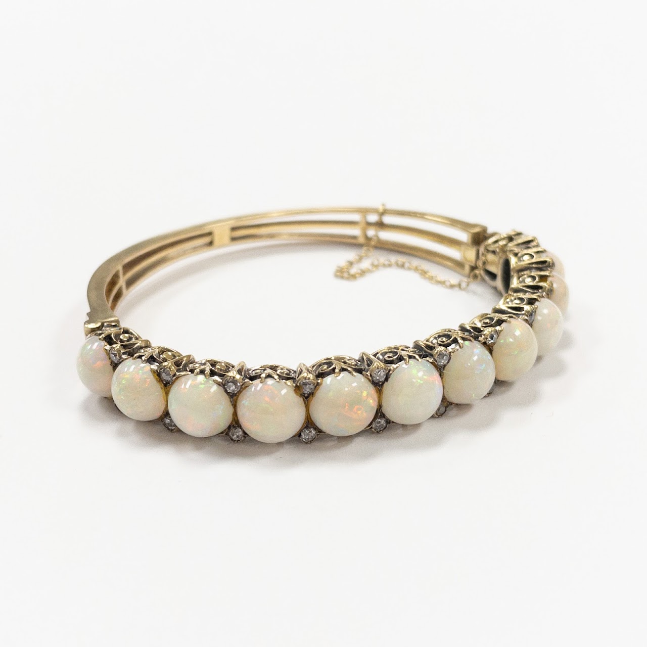 18K Gold, Opal & Diamond Bracelet