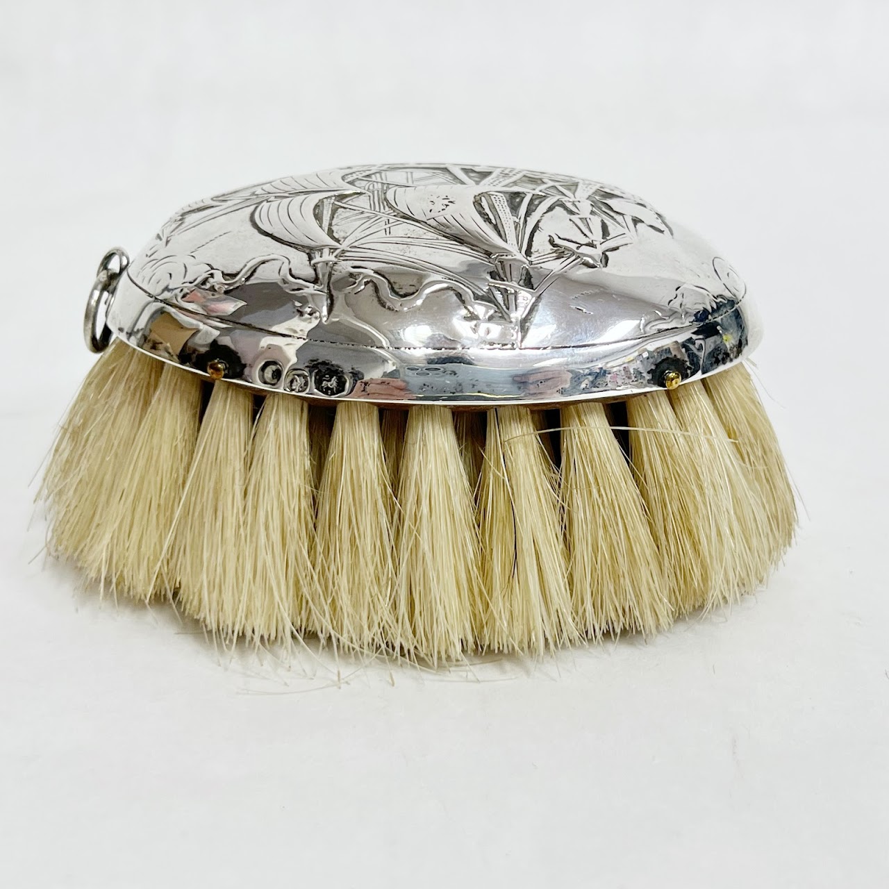 Dutch 833 Silver Antique Boar Bristle Brush