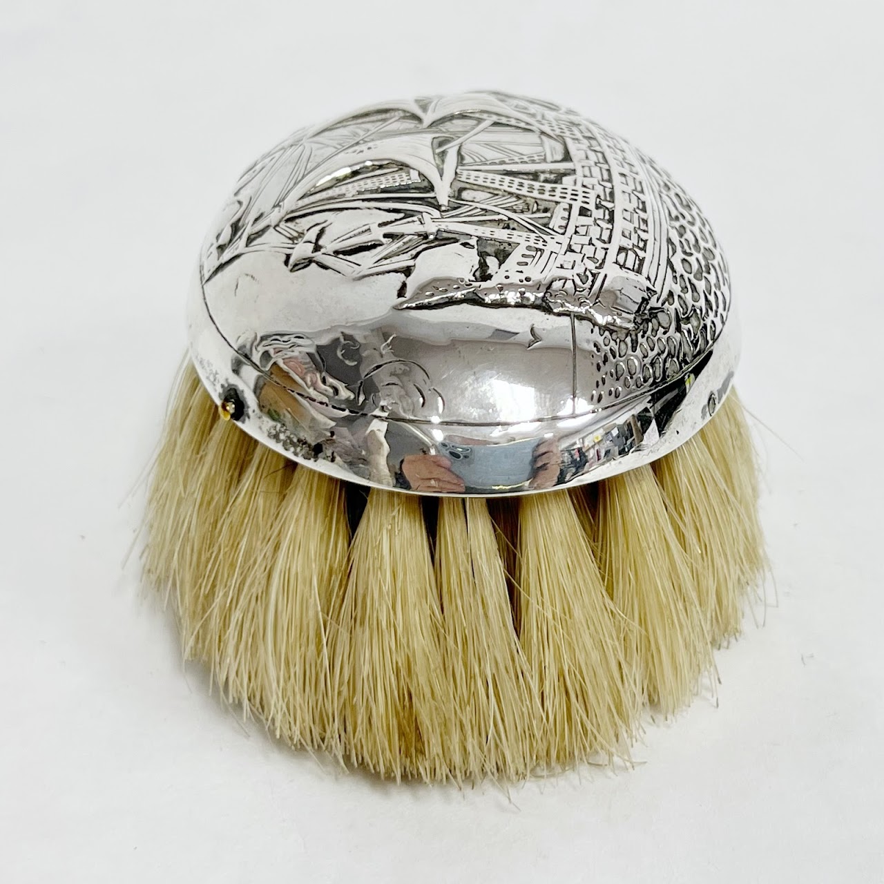 Dutch 833 Silver Antique Boar Bristle Brush