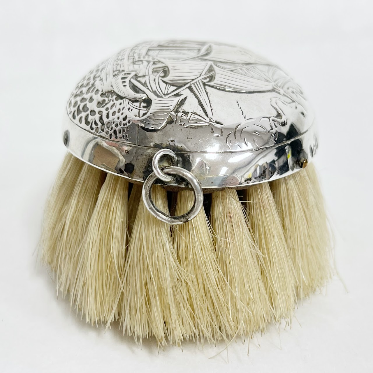 Dutch 833 Silver Antique Boar Bristle Brush